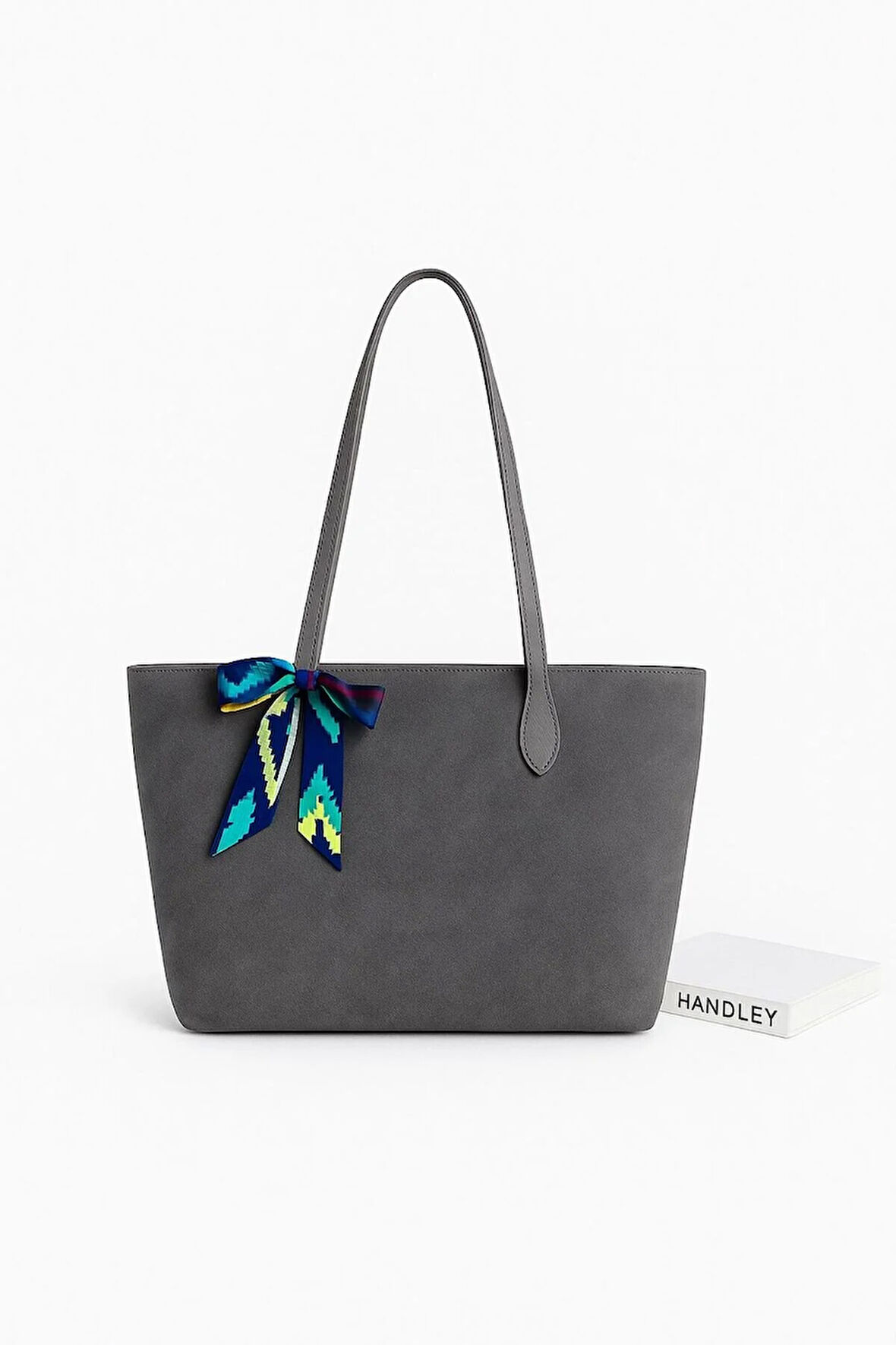 Lüks Süet Omuz Çantası Fular Detaylı