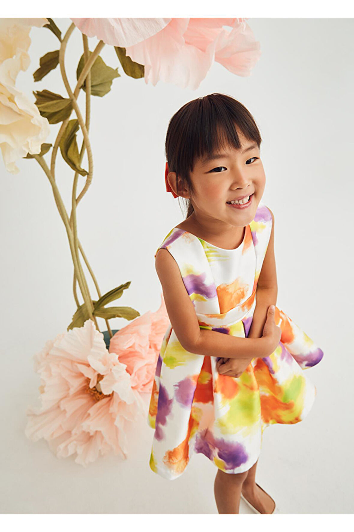 Mayoral Abel&Lula Baskılı Mikado Kız Çocuk Elbise_5065