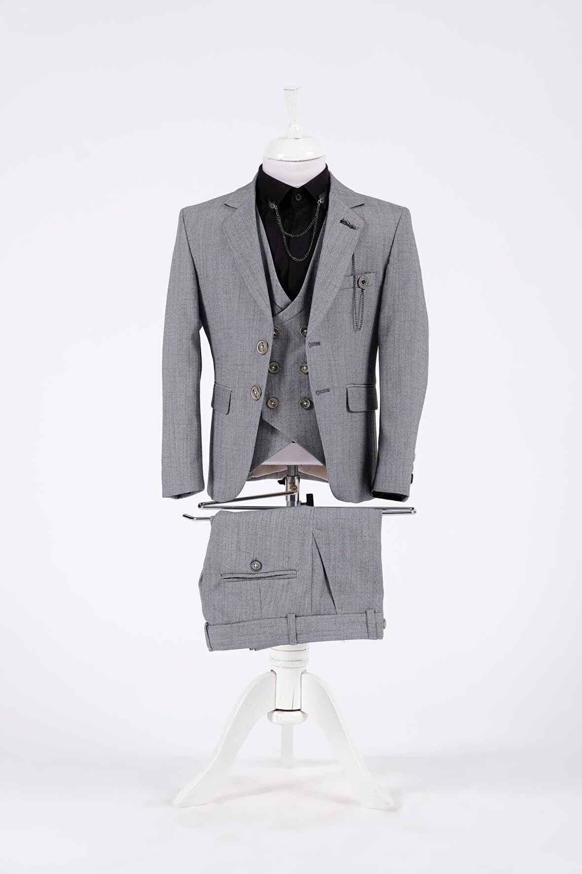 Doctor Junior Slim Fit Erkek Çocuk Zincir Detay Takım Elbise