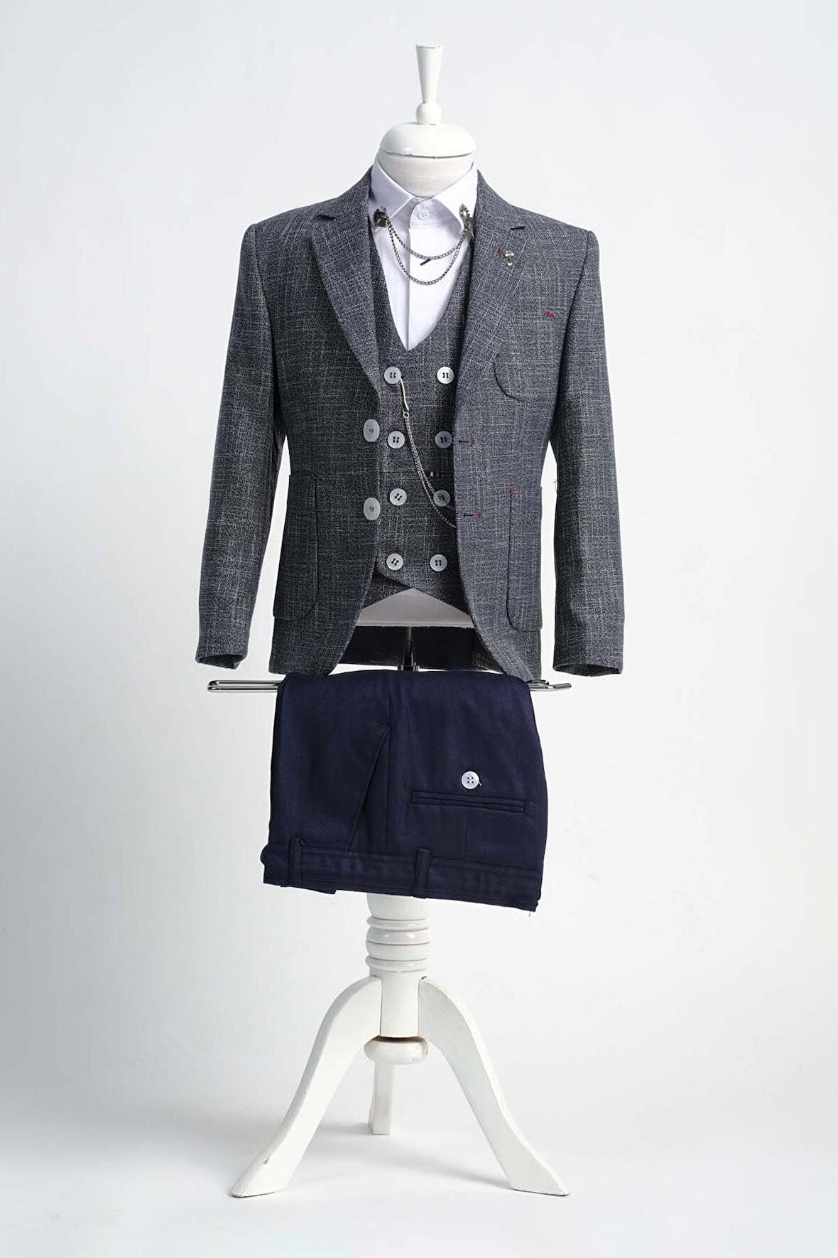 Doctor Junior Erkek Çocuk Slim Fit Takım Elbise Üç Parça