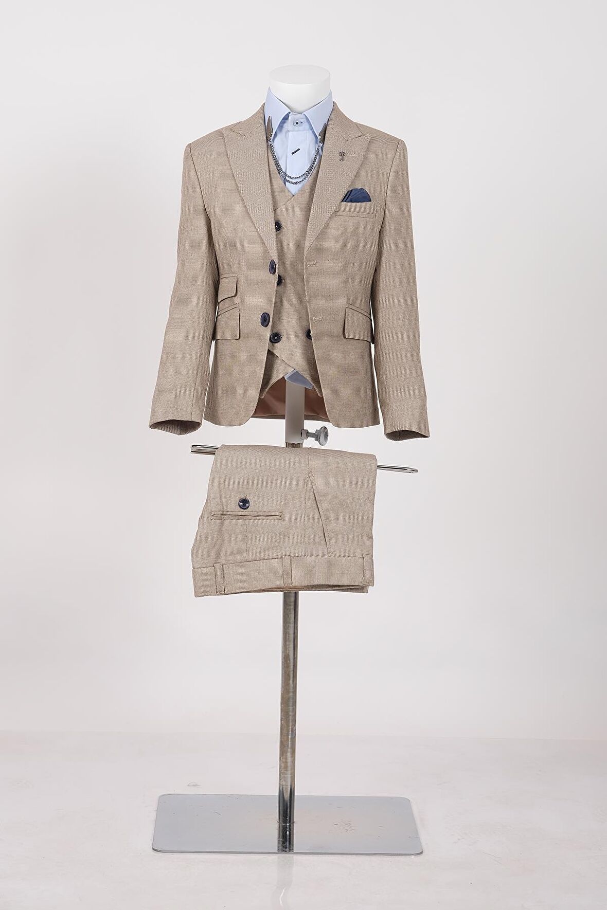 Doctor Junior Kuş Gözü Slim Fit Erkek Çocuk Takım Elbise_mnvs2285