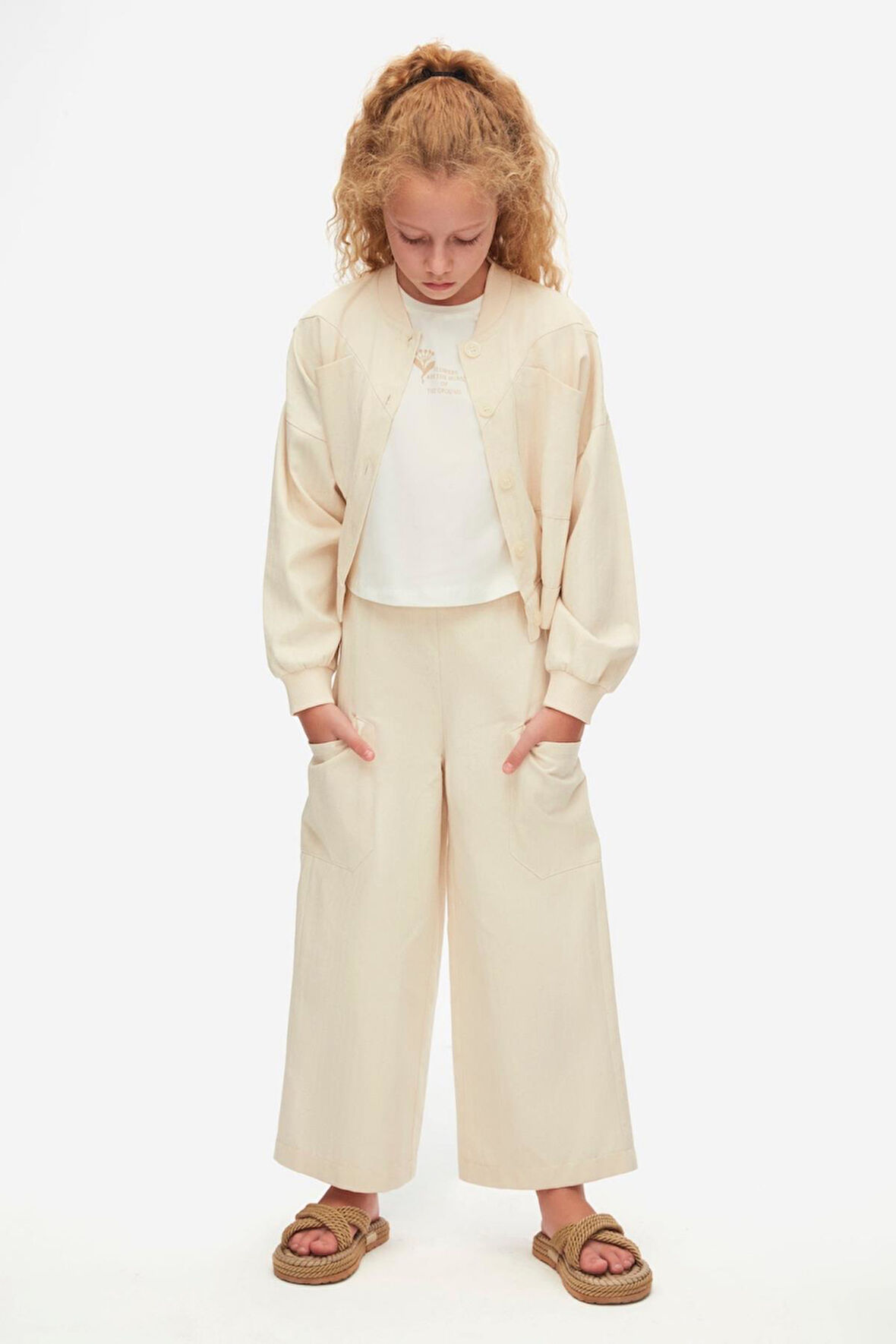 Nk Kids Papyrus 3'lü Kız Çocuk Ceketli Keten Takım_mnvs38320