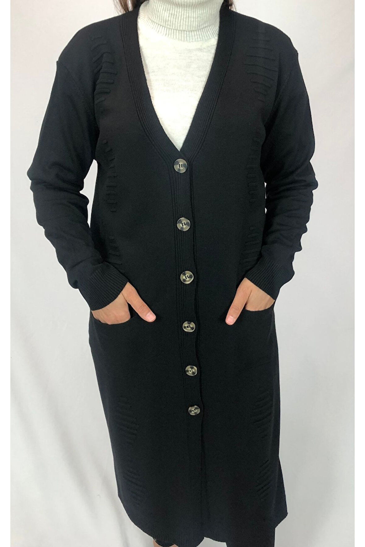 Düğmeli Triko Hırka