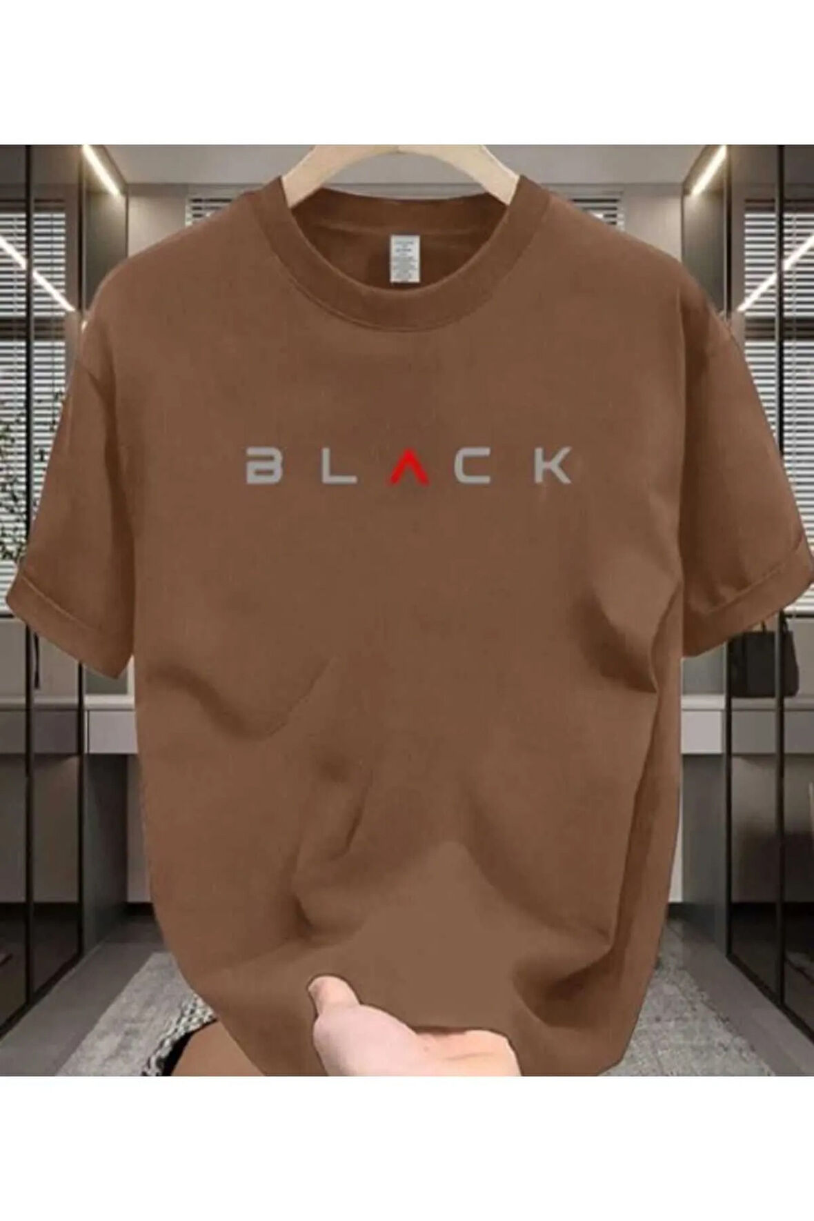 MALOÇBEY modern black baskılı oversize unisex basic o yaka t-şhirt