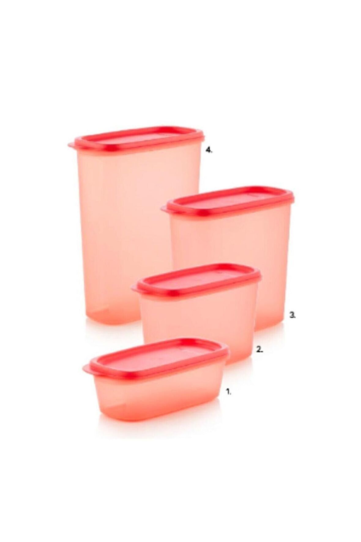 Tupperware Modüler Oval Saklama Seti 4 Lü Narçiçeği