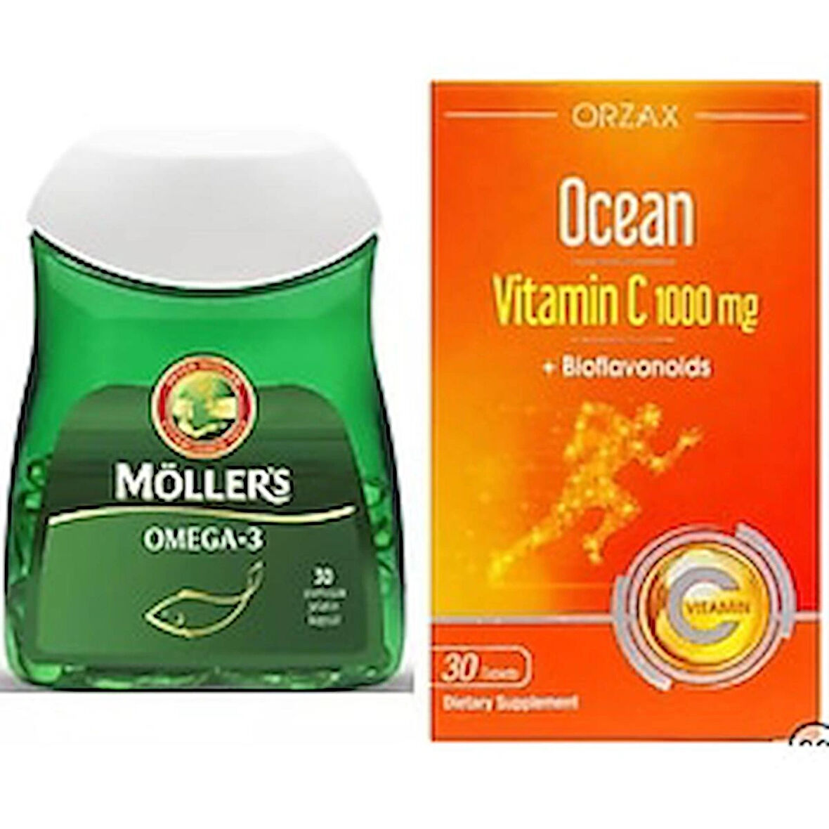 Möller's Omega 3 60 Kapsül ve Ocean Vitamin C 30 Tablet