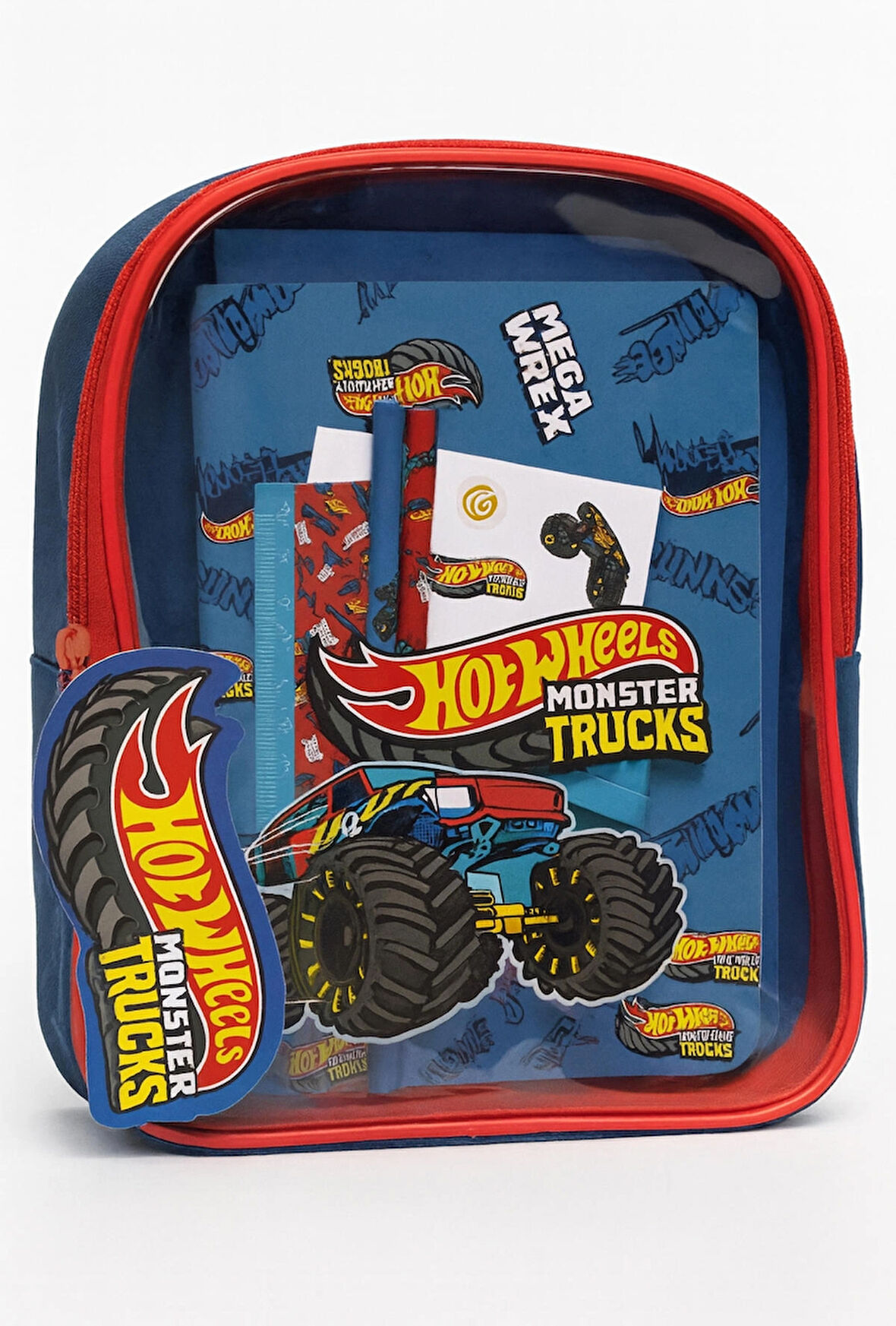 Hot Wheels Monster Trucks Çocuk Okul Çanta ve Kırtasiye Seti – 8 Parça