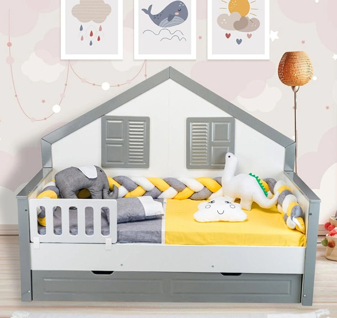 TUGU HOME&BABY ÖRGÜLÜ MONTESSORİ PAMUKLU 8 PARÇA 90x190 cm MONTESSORİ YATAK,TEK KİŞİLİK MONTESSORİ UYKU SETİ