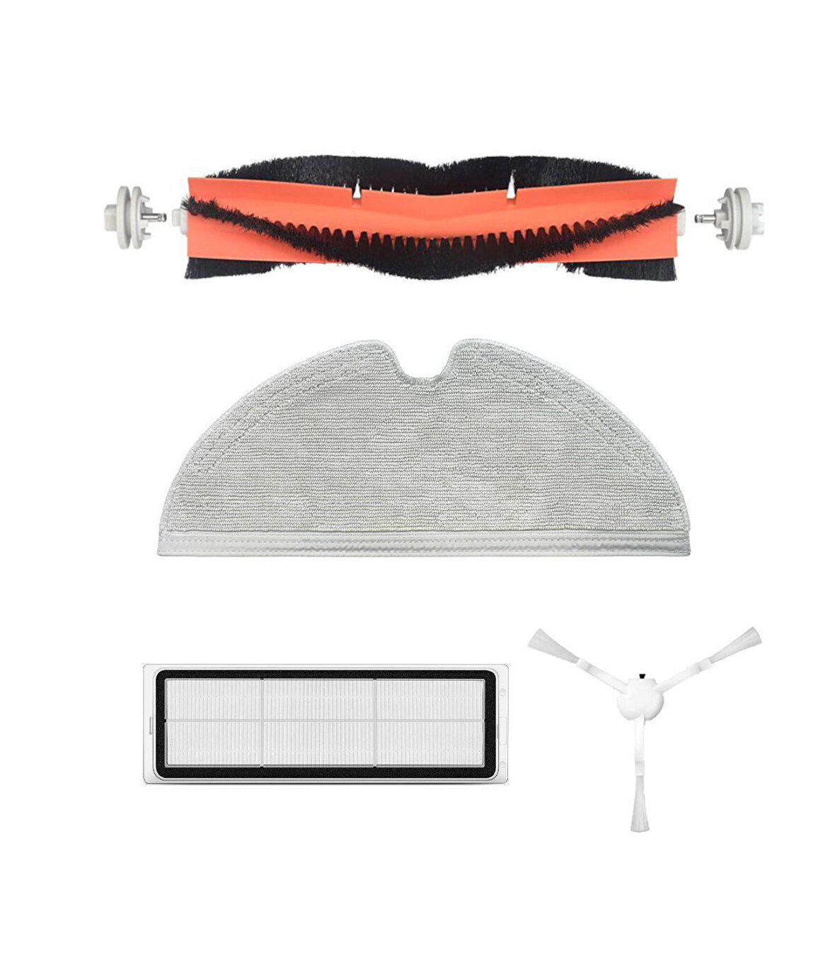 Xiaomi 2C Vacuum Mop Uyumlu Yedek Fırça Filtre Mop Seti-4 Parça