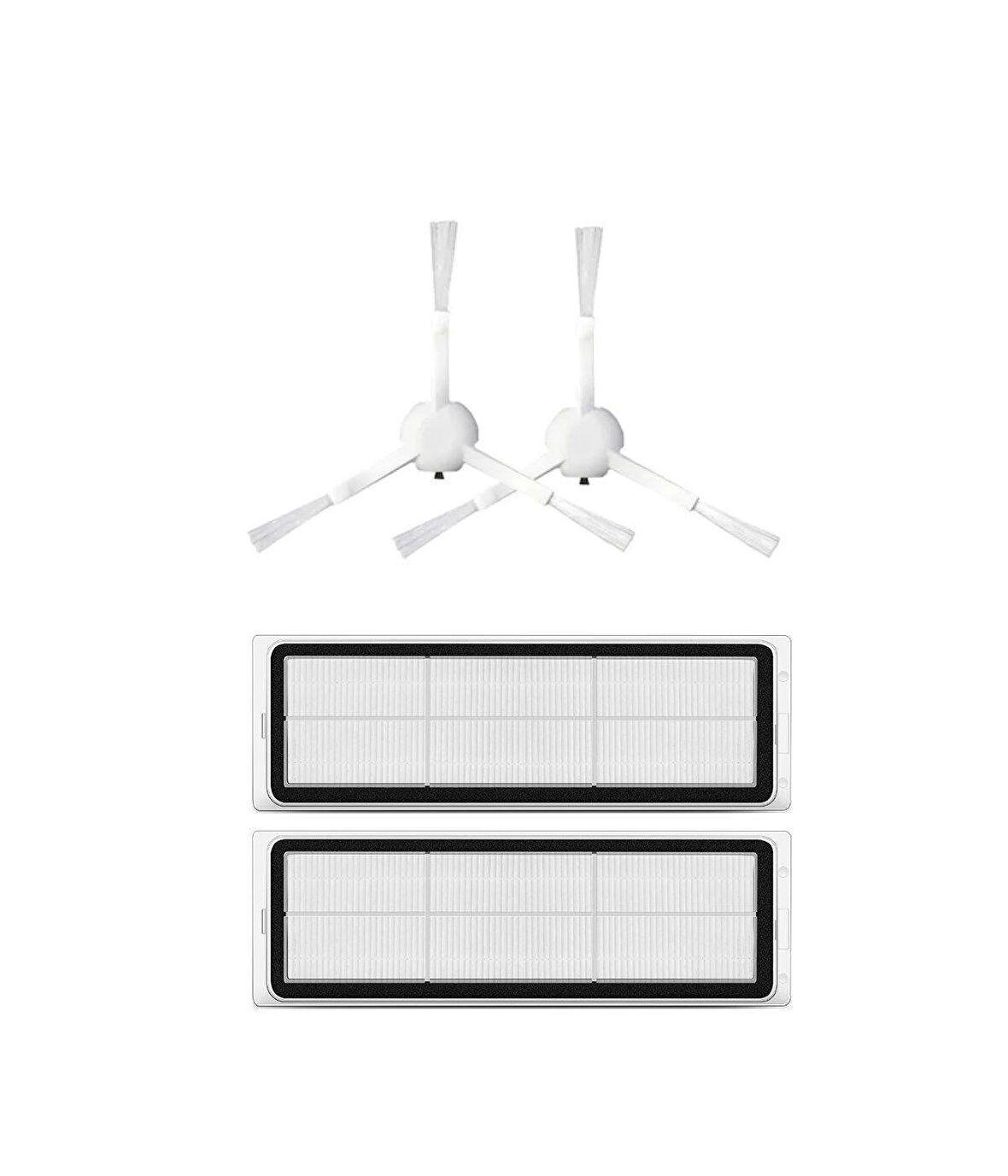 Xiaomi 2C Vacuum Mop Uyumlu Yedek Hepa Filtre ve Yan Fırça-4 Parça