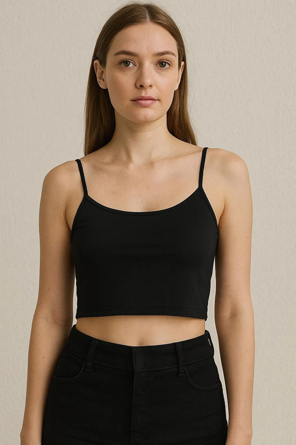 Fibula Moda Kadın İp Askılı Crop