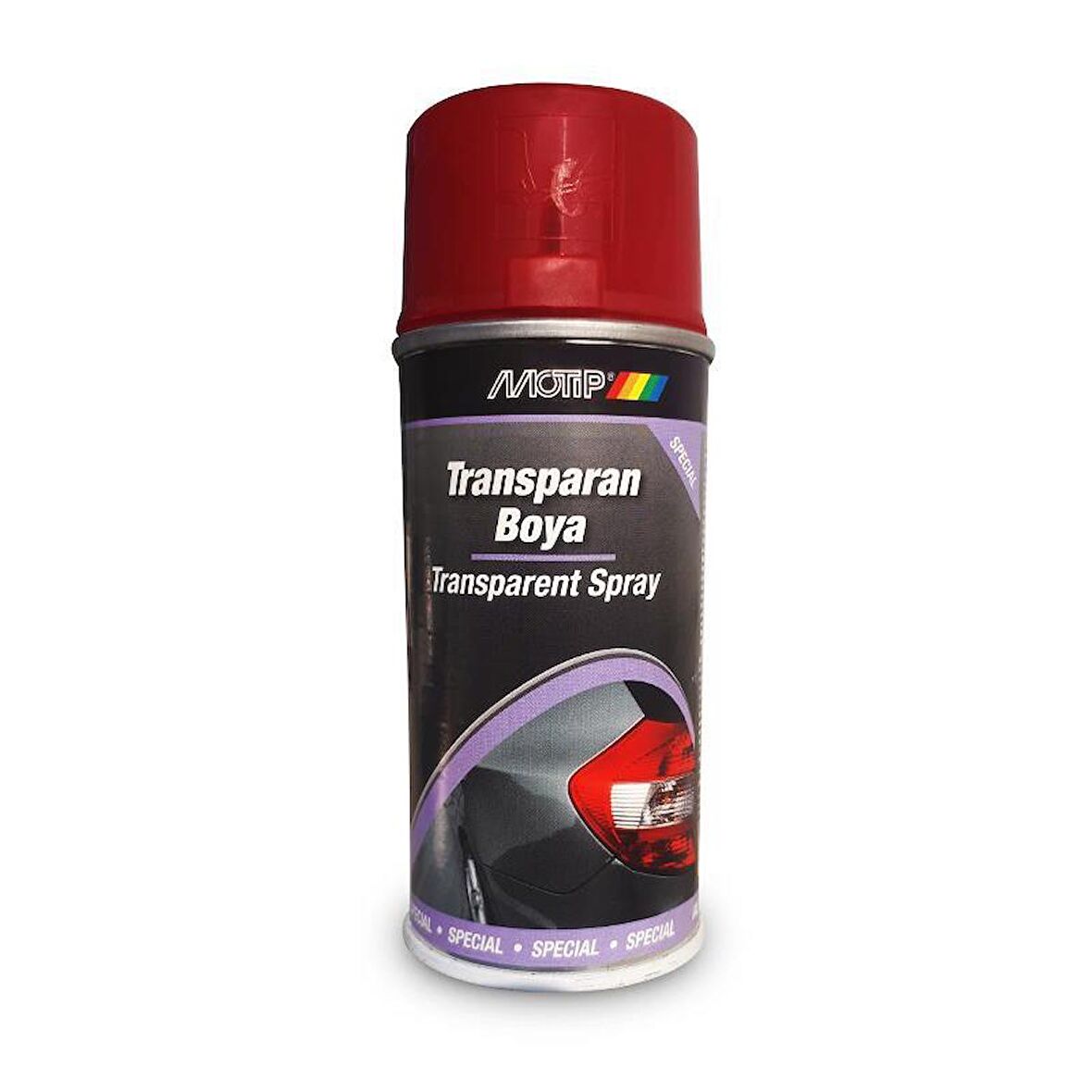 Motip Transparan Sprey Boya KIRMIZI 150 ml - Stop Boyası