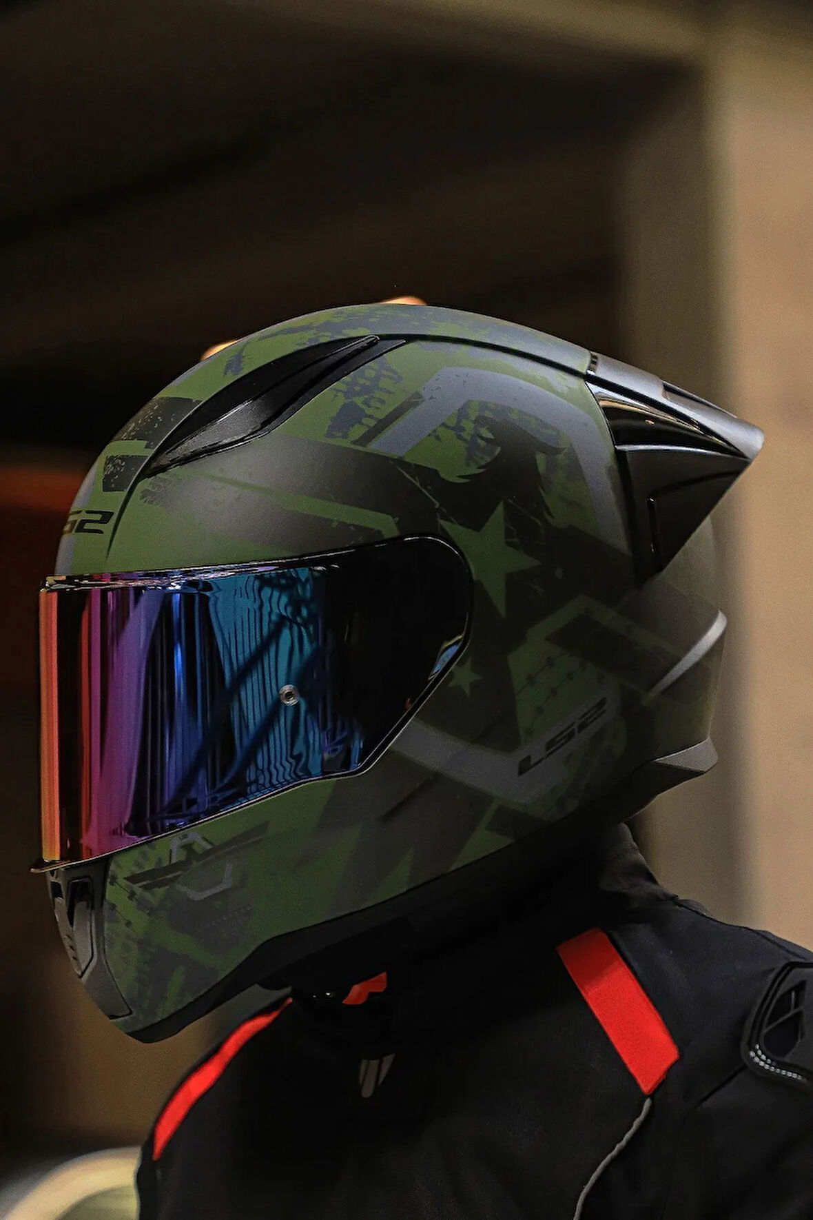 LS2 RAPID 2 THUNDER BIRDS MAT YEŞİL-SİYAH-GRİ KASK