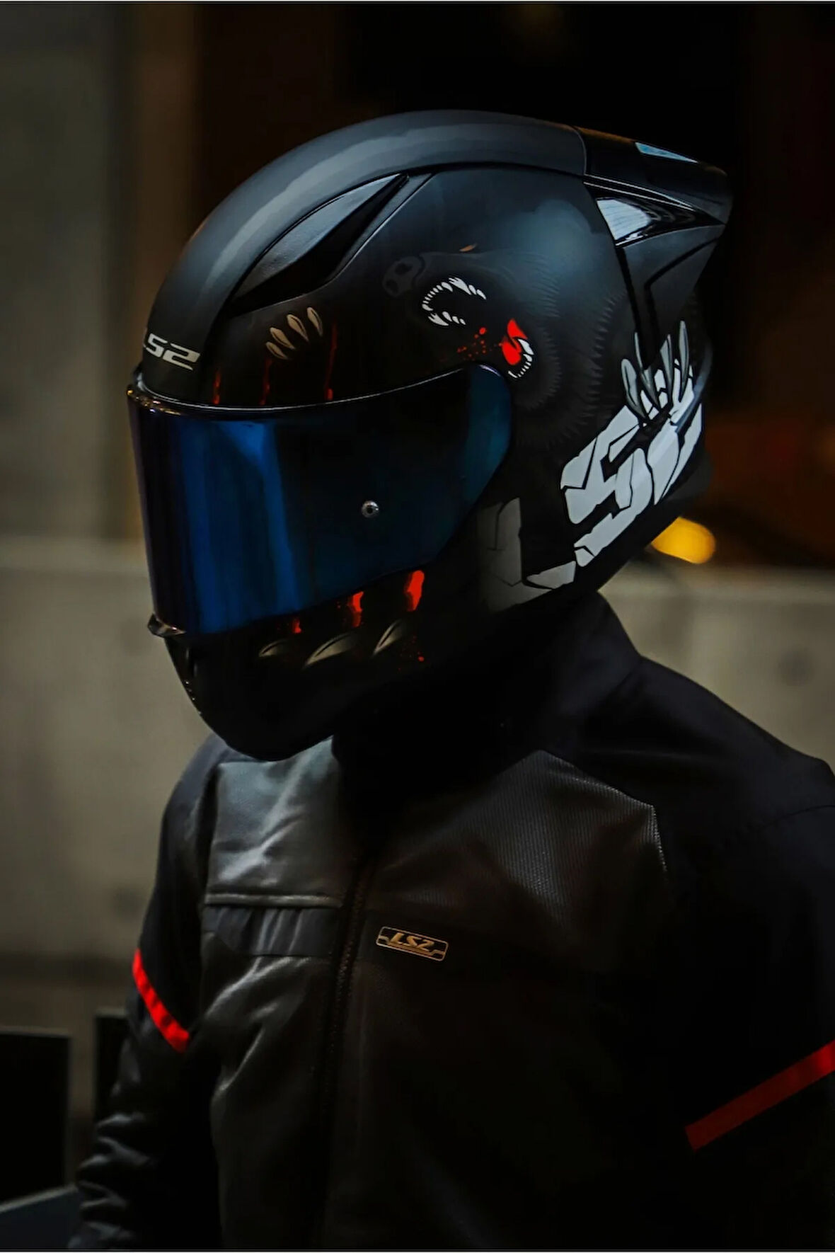 LS2 RAPID 2 RACE CLAWN MAT SİYAH-GRİ-KIRMIZI KASK