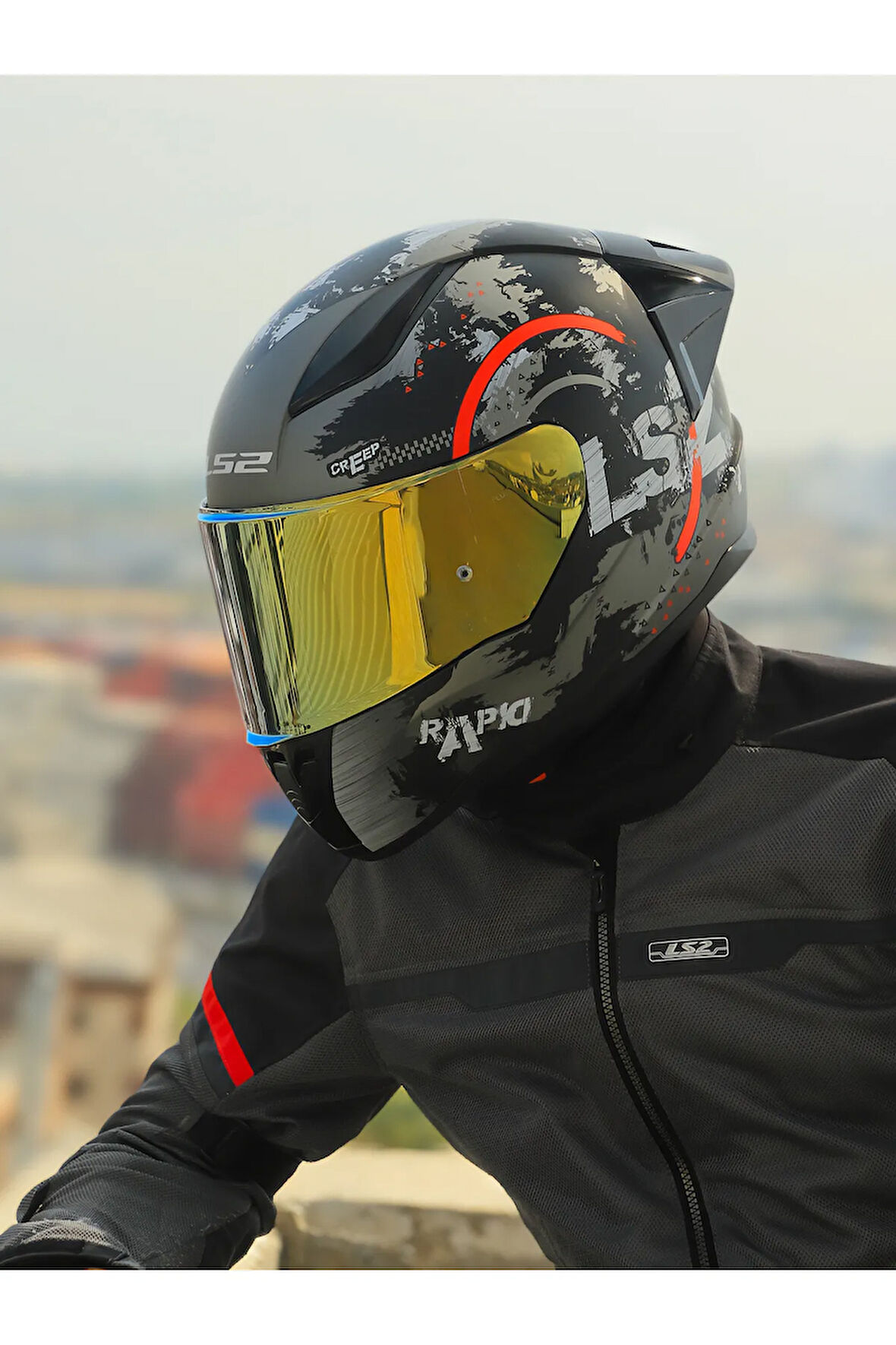 RAPID 2 RACE CIRCLE MAT SİYAH-KIRMIZI KASK