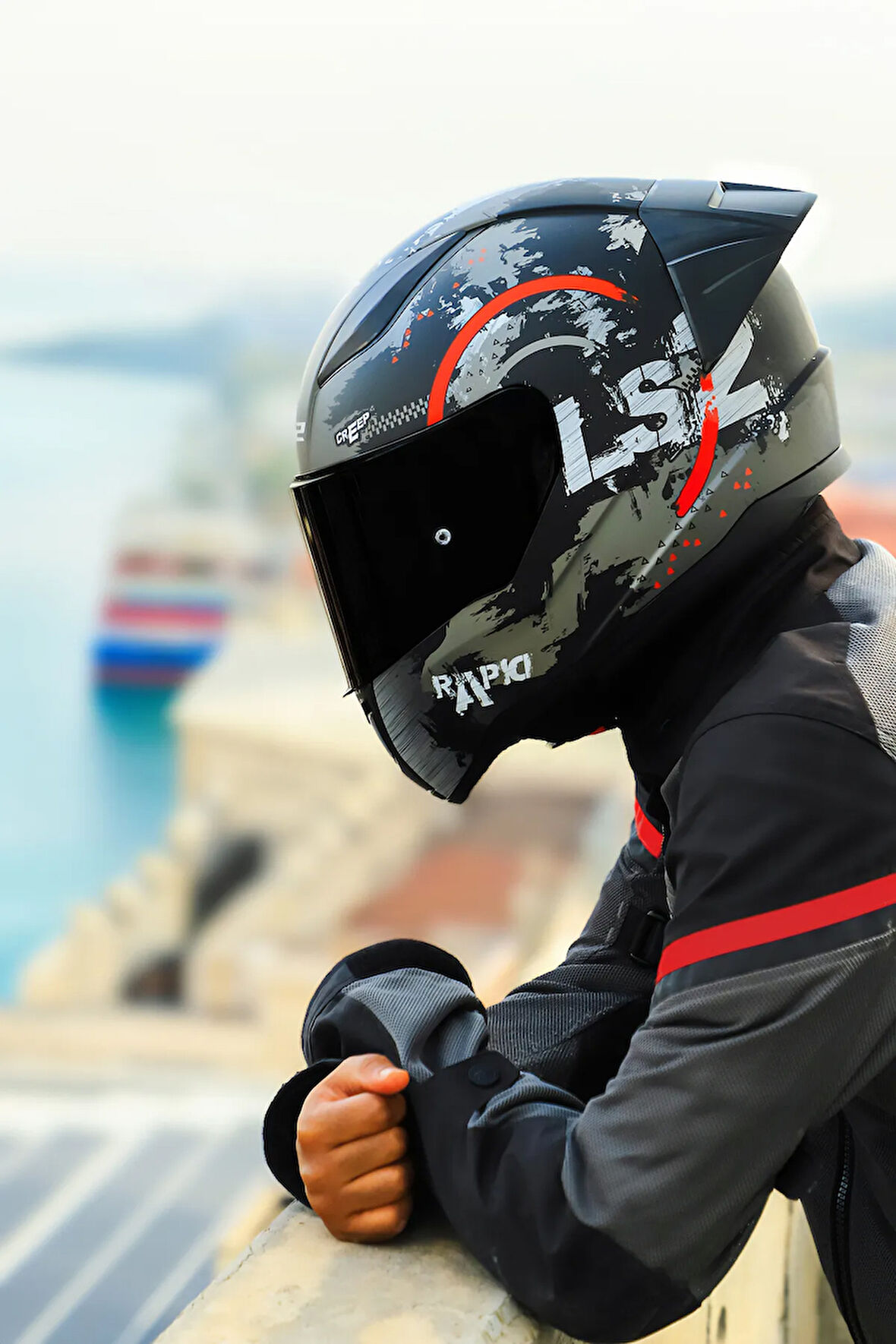 RAPID 2 RACE CIRCLE MAT SİYAH-KIRMIZI KASK