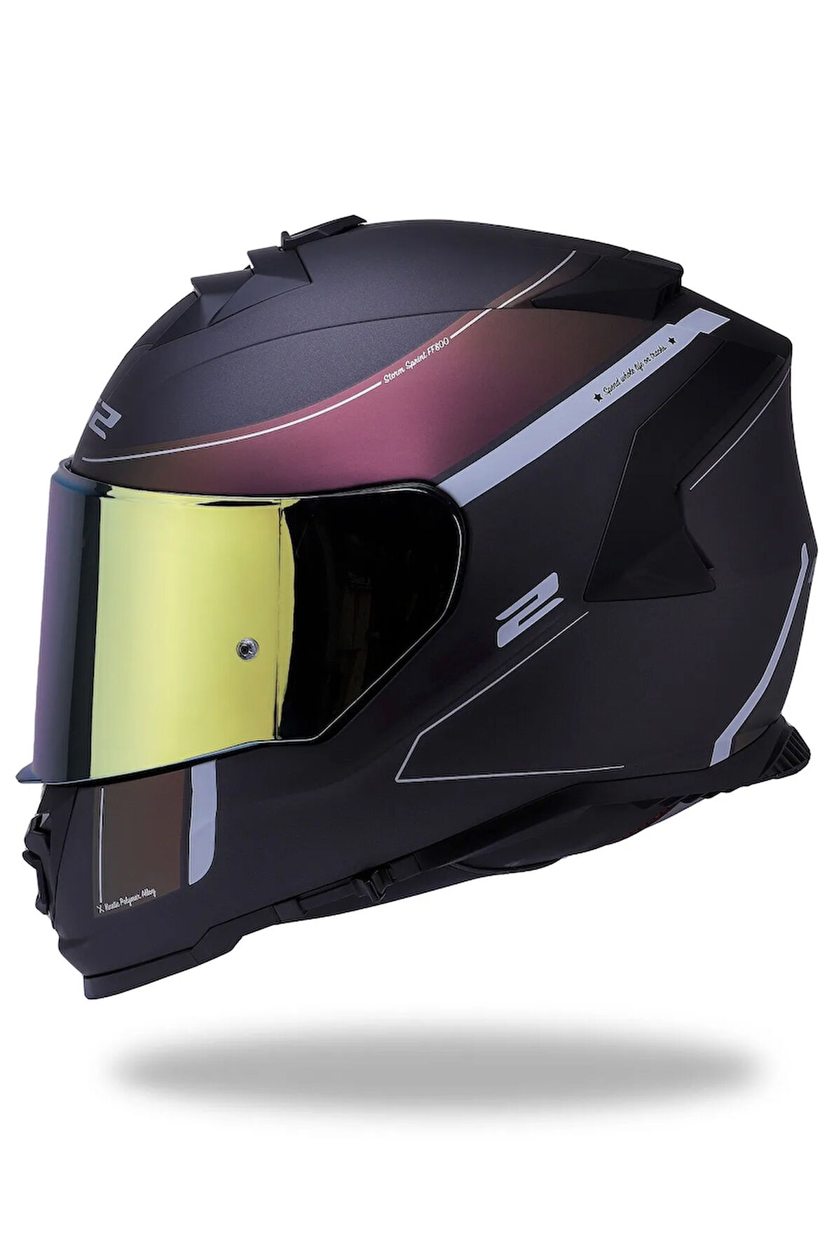 Storm Velvet Mat Siyah-gökkuşağı Kask