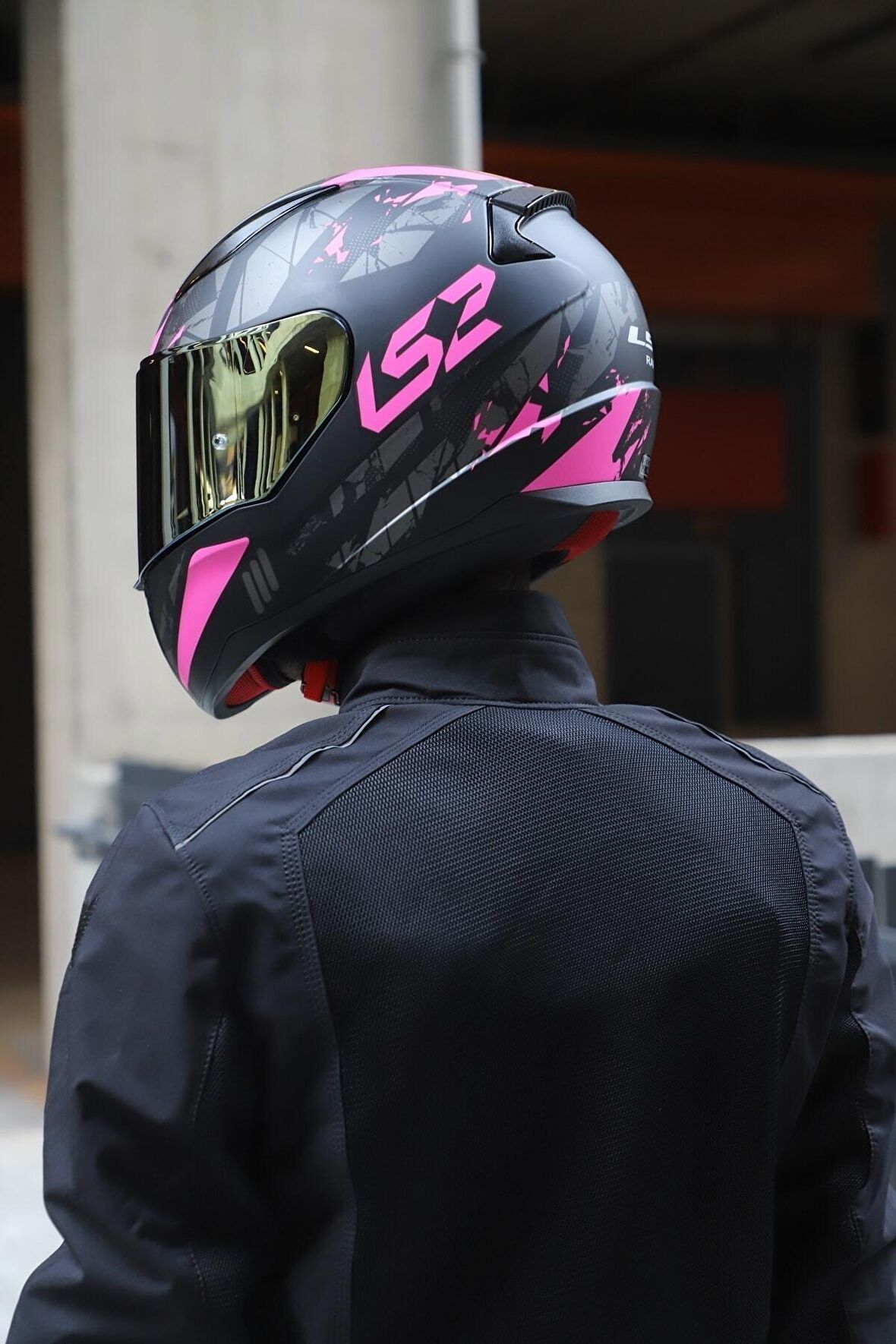 RAPID PALIMNESIS MAT SİYAH-PEMBE KASK