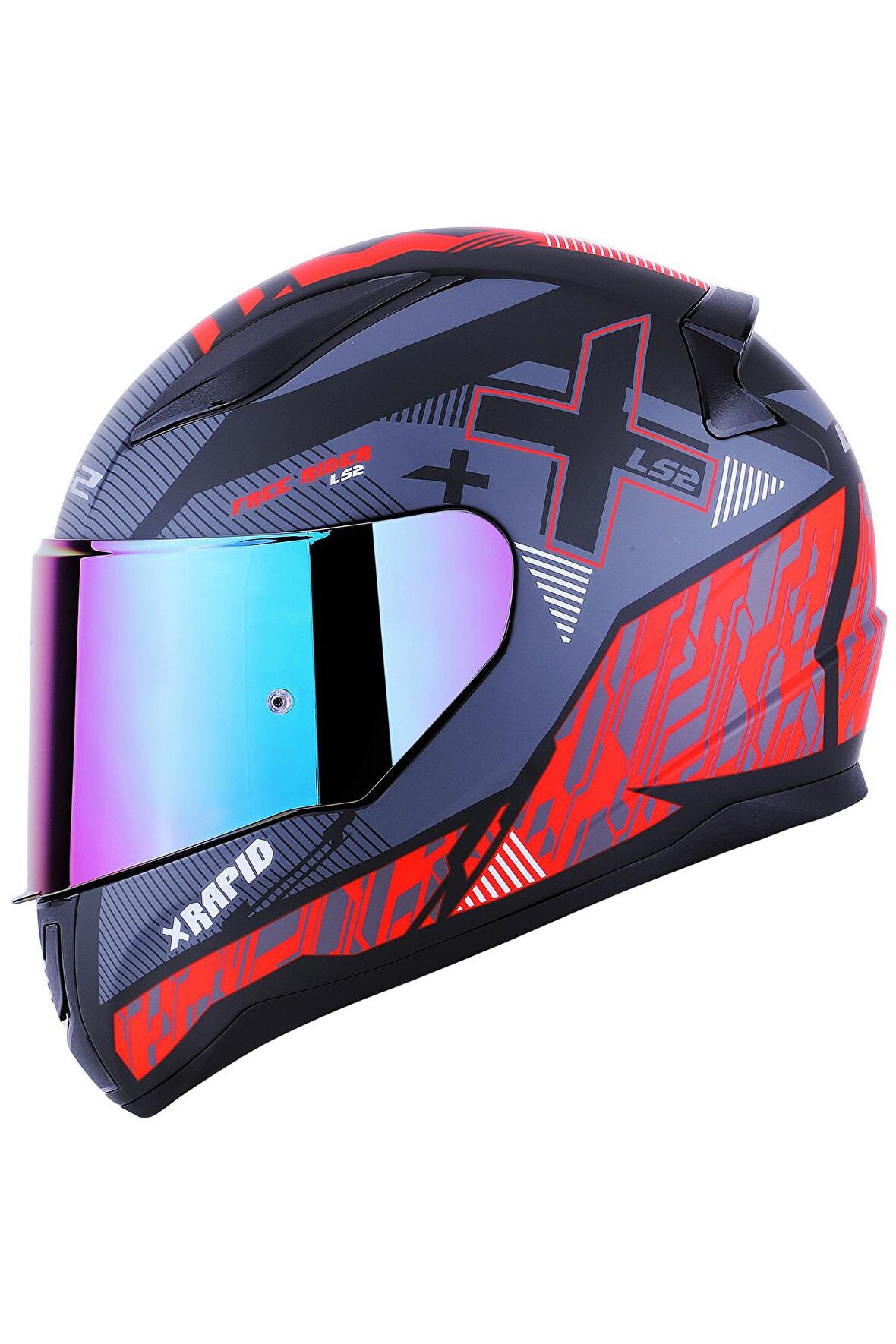 Rapıd Xtreet Mat Siyah-kırmızı Kask