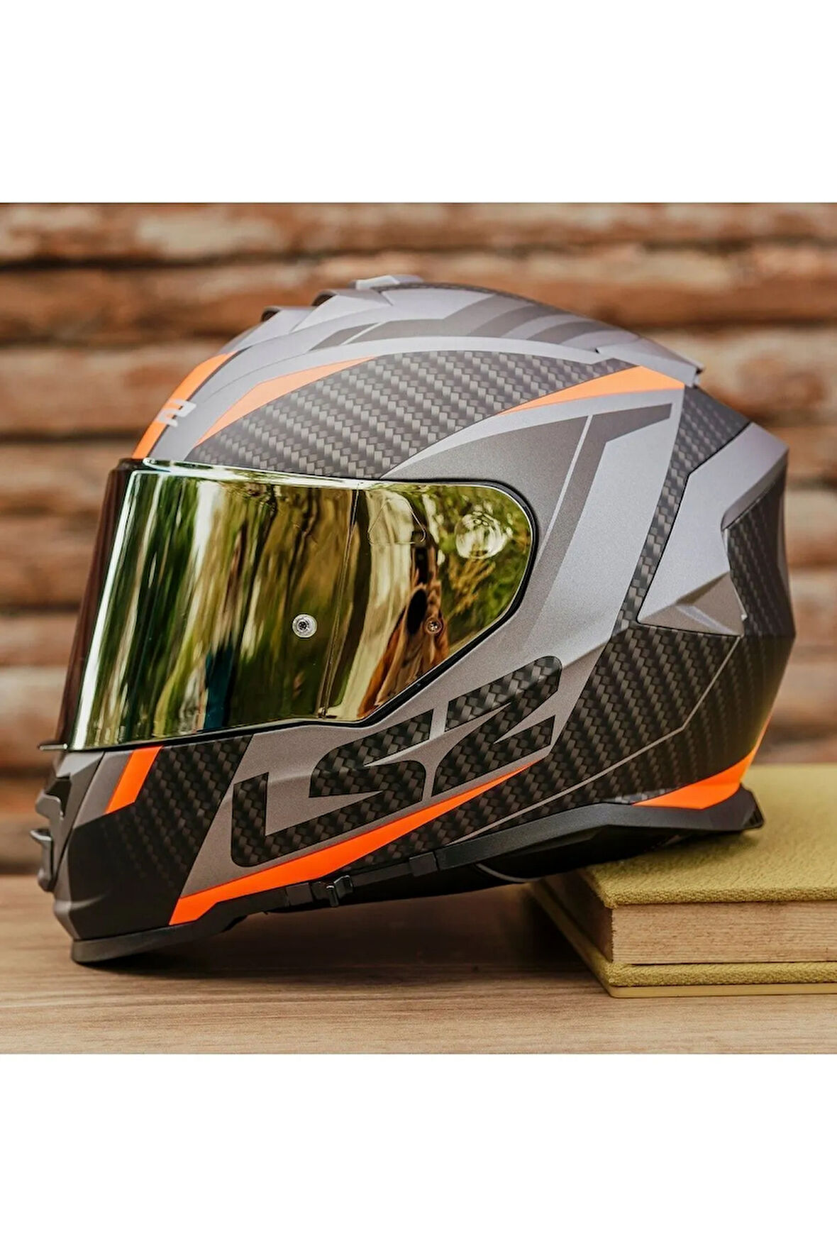 Storm 2 Racer Mat Tıtanıum-turuncu Kask