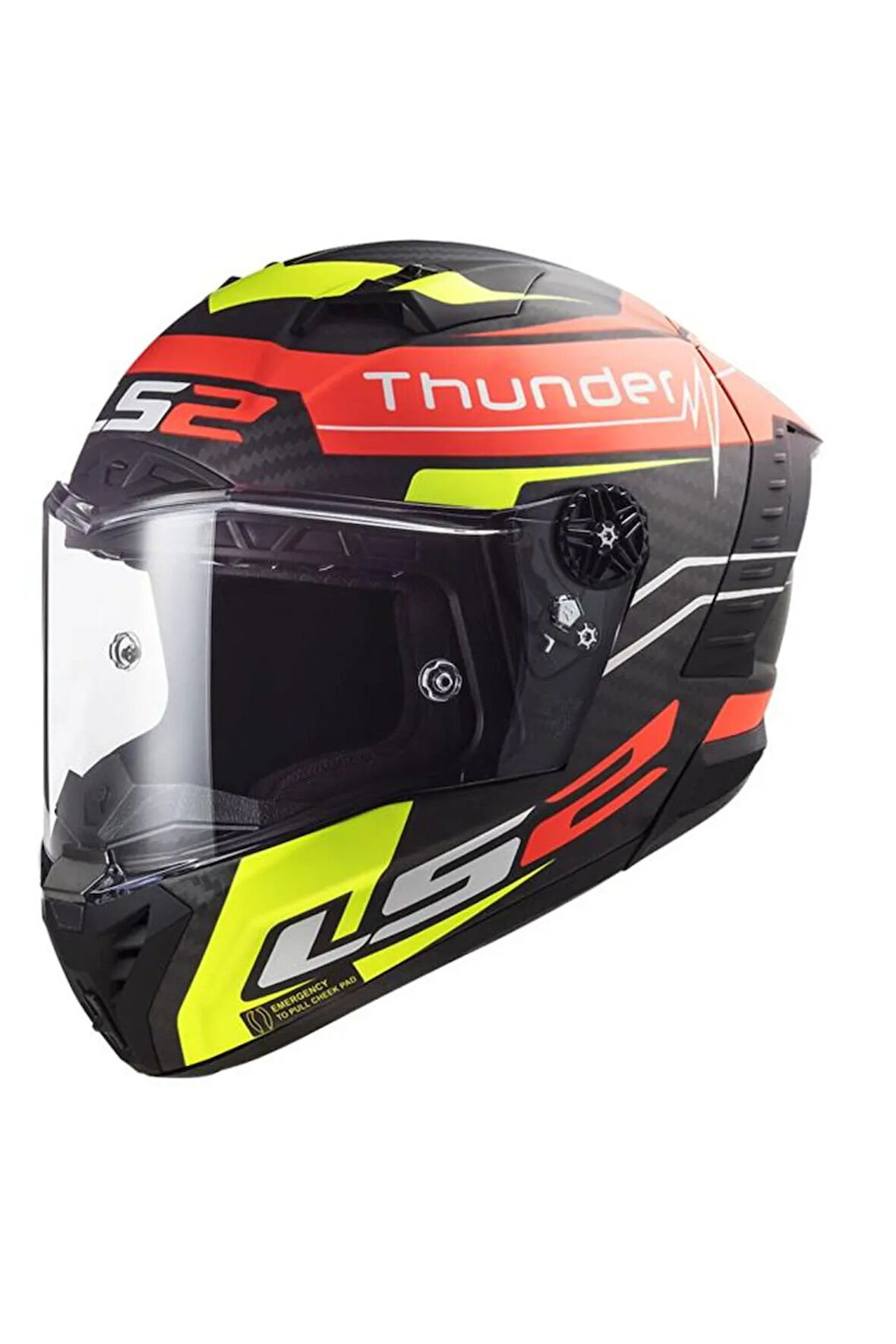 Thunder Karbon Attack Kapalı Kask Mat Kırmızı-neon Sarı