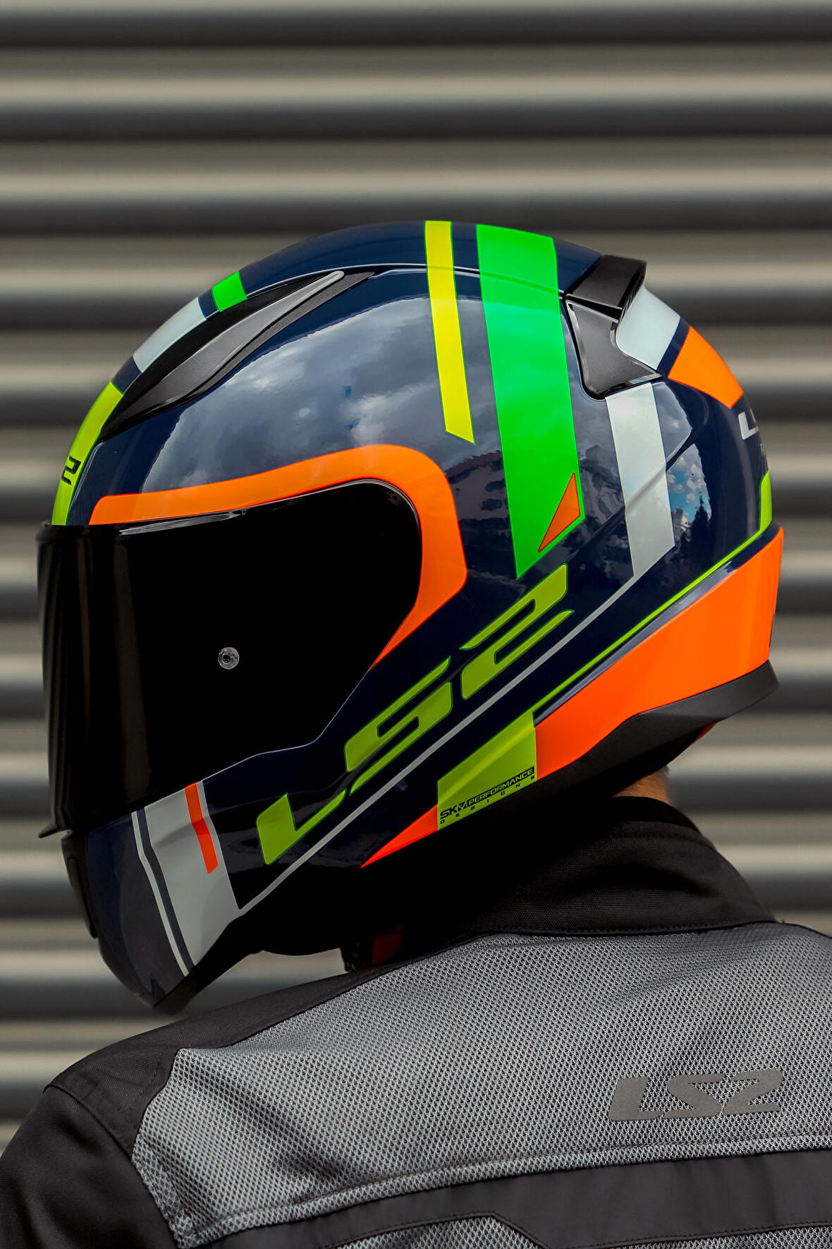 RAPID CHOS MAVİ NEON TURUNCU KASK