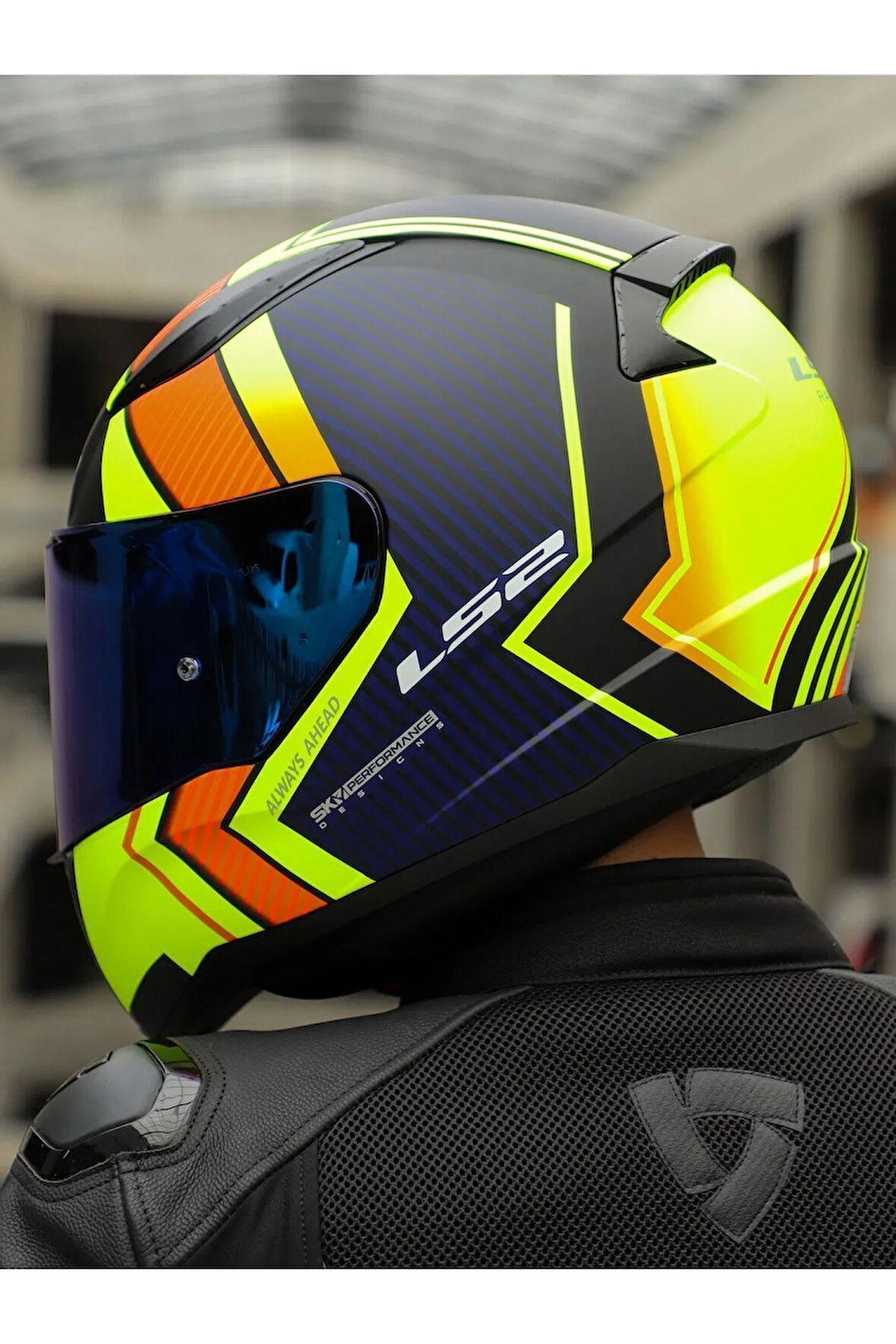 RAPID 2 EXTRA MAT NEON SARI-NAVY MAVİ KASK