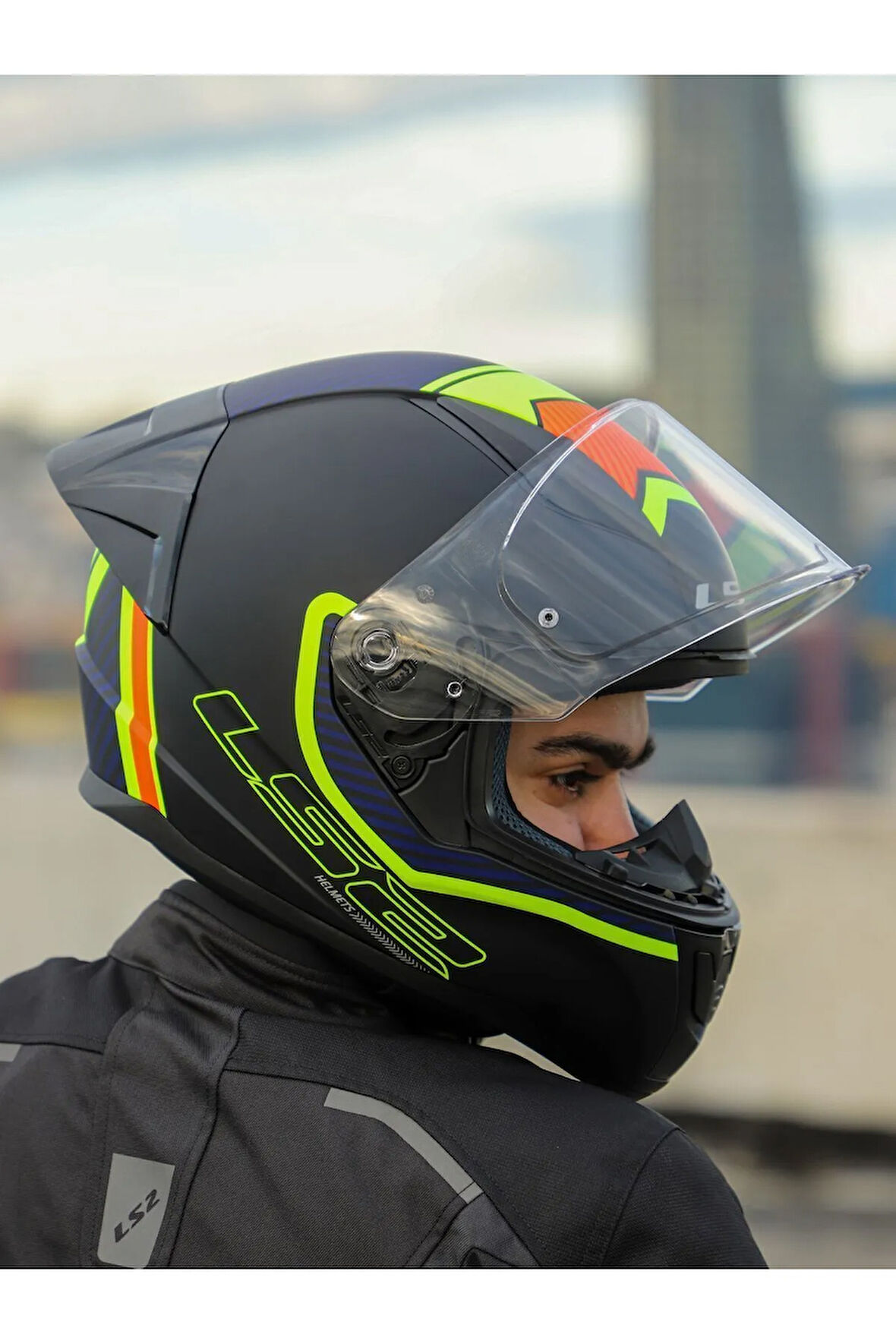 RAPID 2 RACE EXTRA MAT NEON SARI-NAVY MAVİ KASK