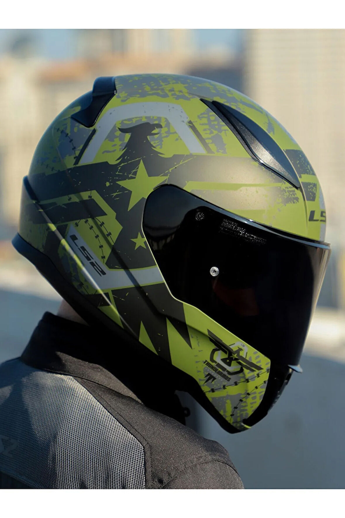 RAPID 2 THUNDER BIRDS MAT YEŞİL-SİYAH-GRİ KASK