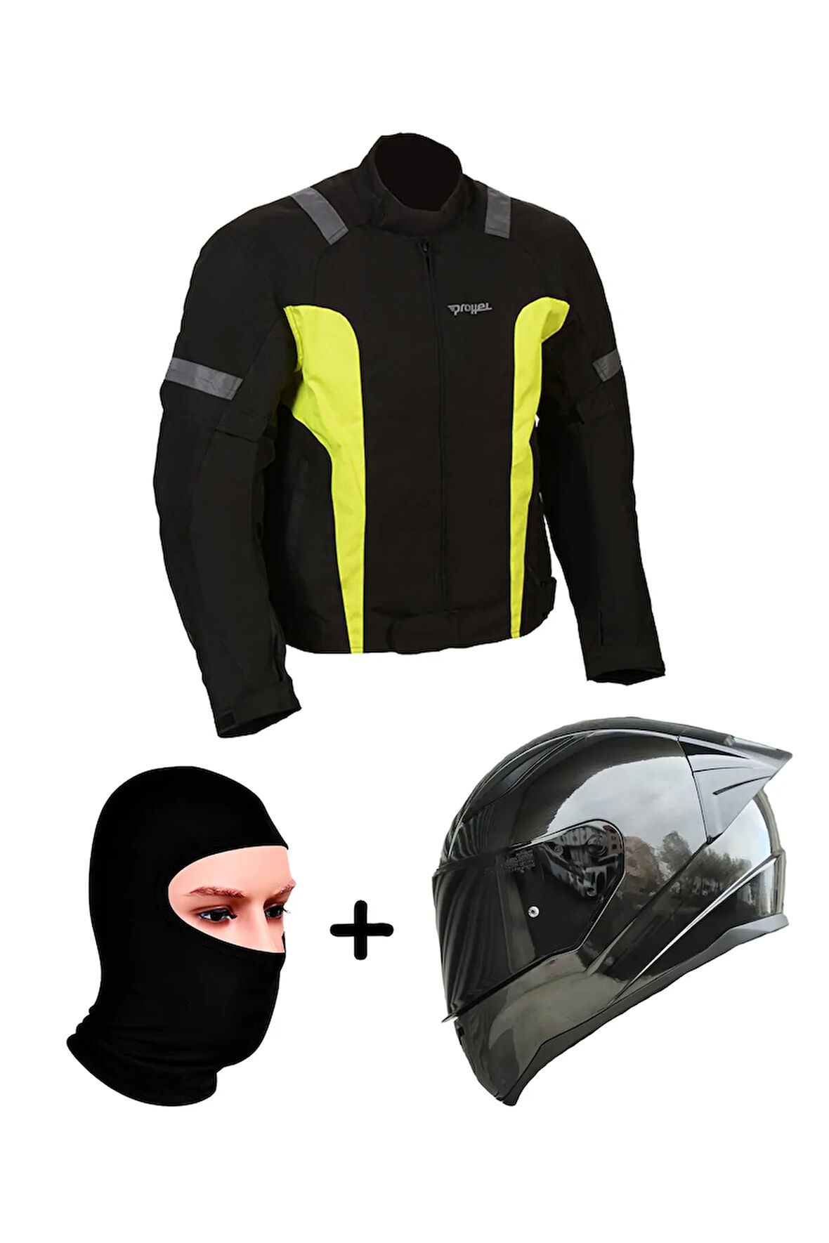 Prohel Gambıa Mont Siyah-Sarı+RAPID 2 JEANS KASK+Prohel Balaklava