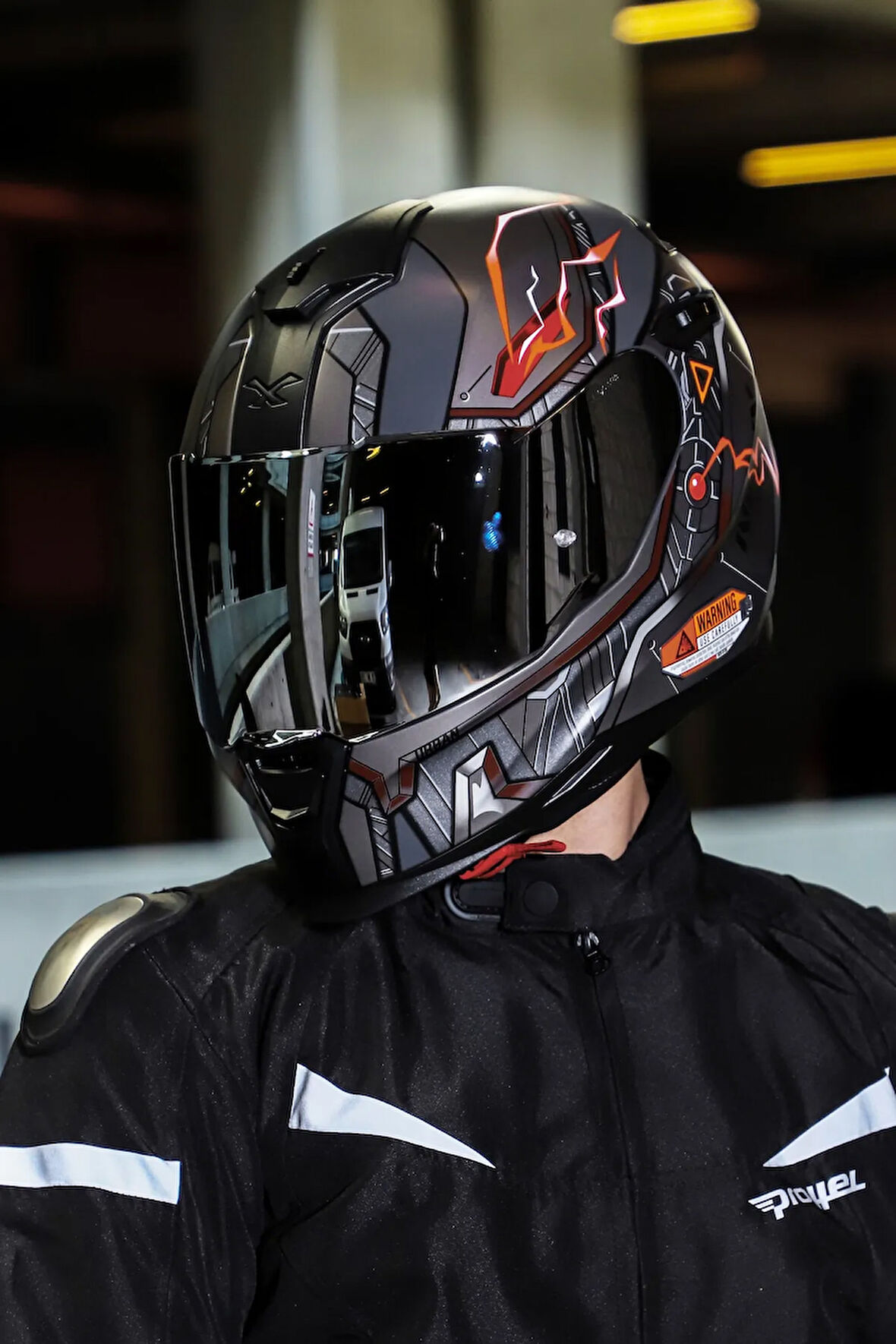 Sx.100 Gıgabot Mat Gri-kırmızı Kask