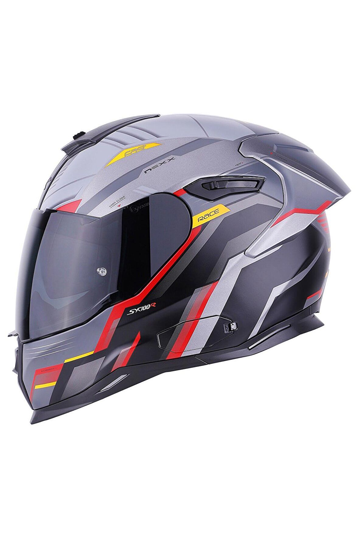 NEXX SX.100R GRIDLINE MAT GRİ-KIRMIZI KASK
