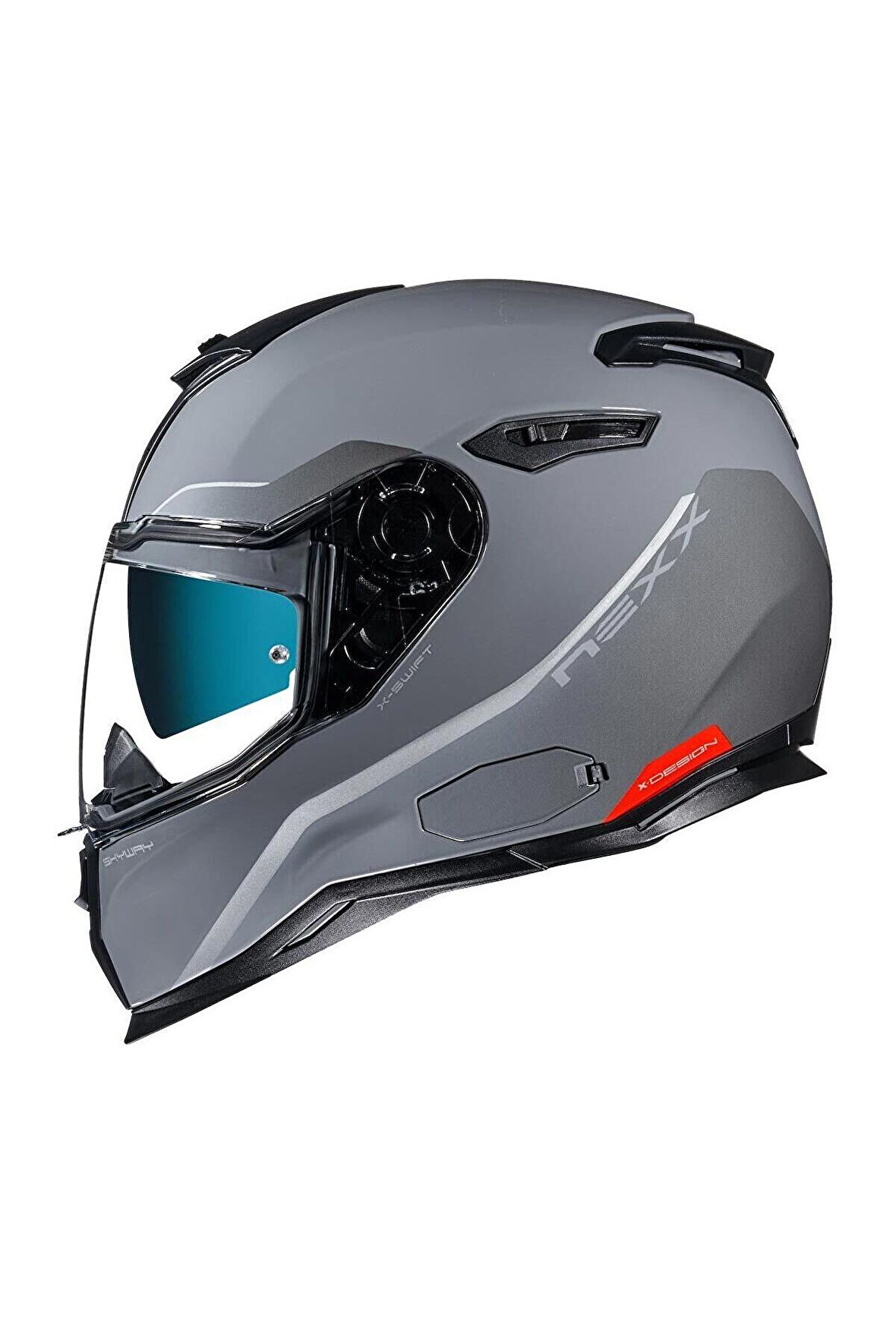 NEXX SX.100 SKYWAY GRİ-KIRMIZI KASK
