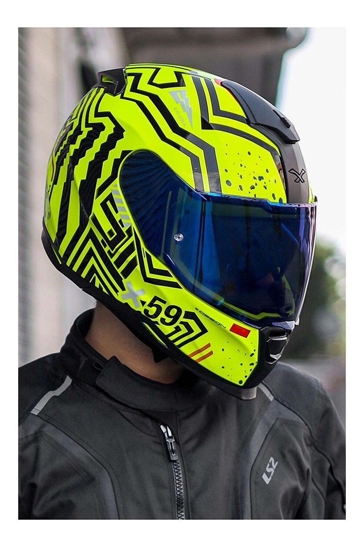 NEXX SX.100 ENIGMA NEON SARI-SİYAH KASK