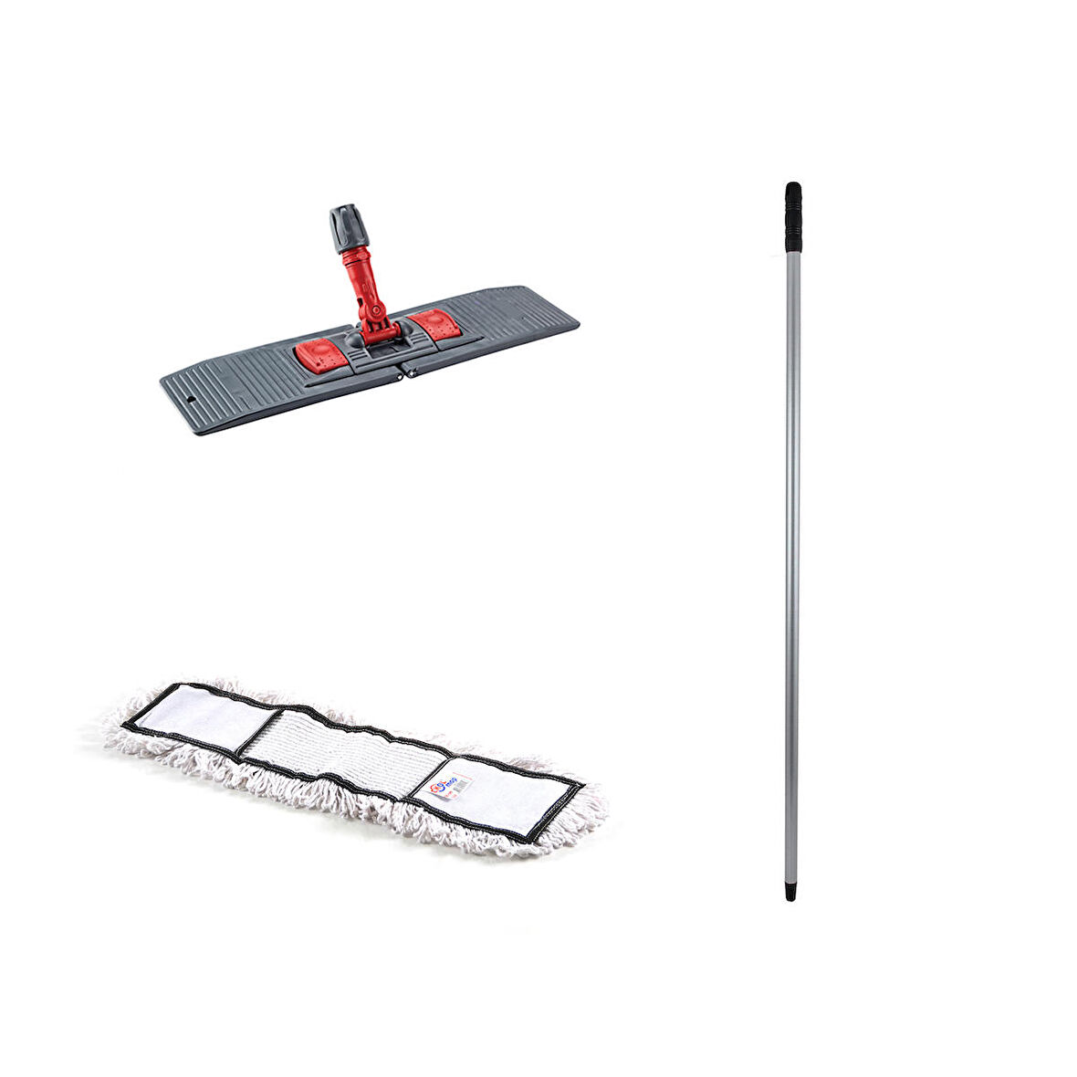 Tablet Palet Nemli Yedek Mop Takımı Seti - 40 Cm. Nemli Mop + Katlanır Aparat + Metal Vidalı Sap