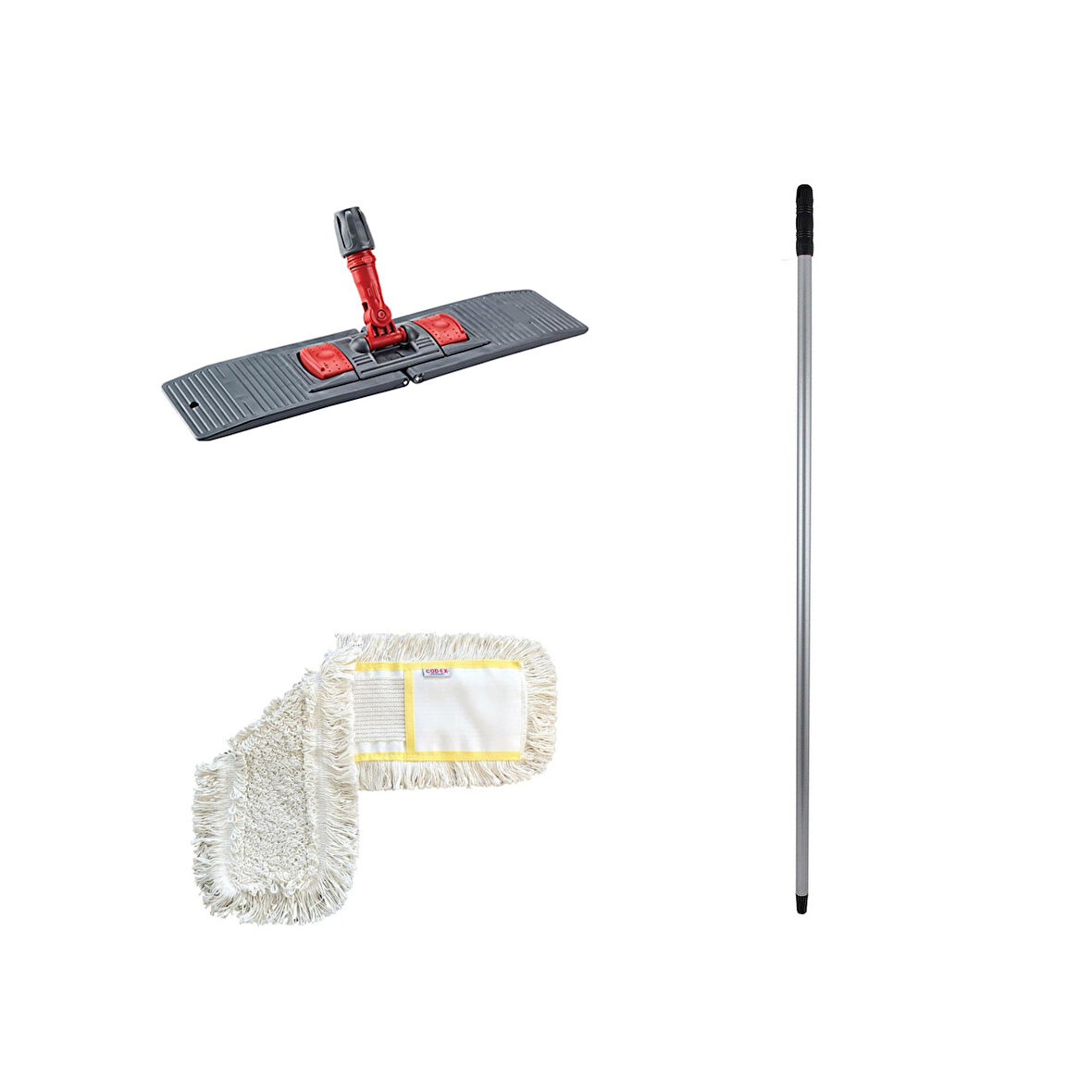 Cod-Ex Tablet Palet Nemli Yedek Mop Takımı - 10 Ad 80 Cm. Mop + Katlanır Aparat + Metal Vidalı Sap