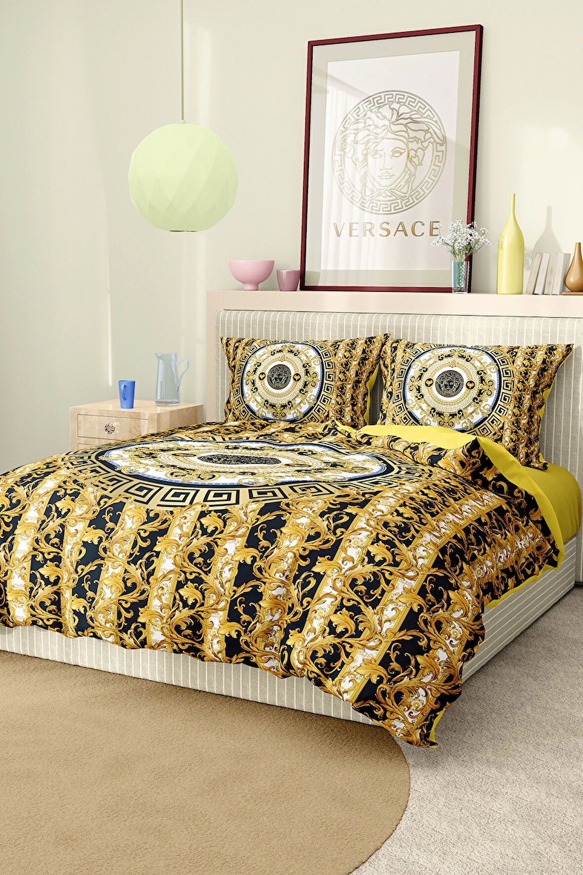 Marka Nevresim Takımı Çift Kişilik Pamuklu Saten Kumaş 6 Parça 3D Dijital Baskı Duvet Cover Set
