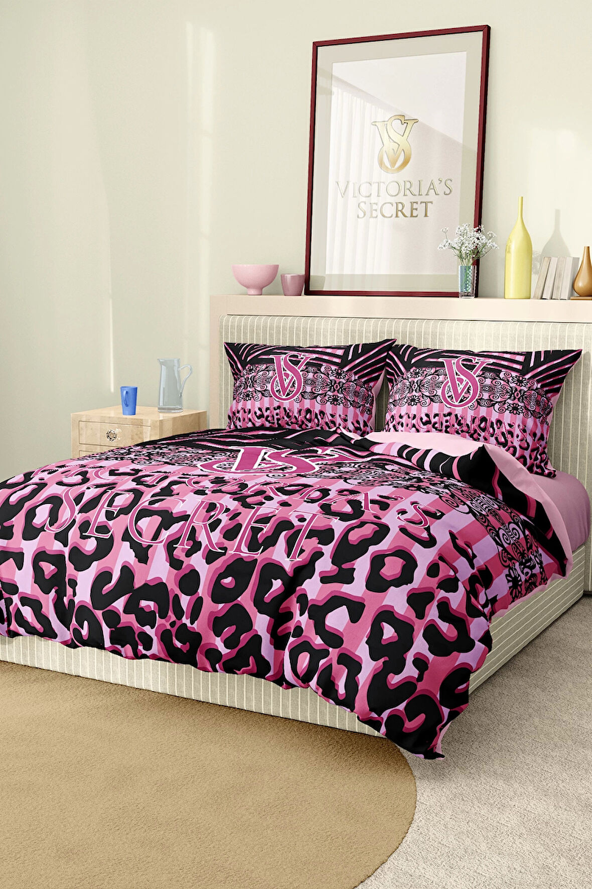 Marka Nevresim Takımı Çift Kişilik Pamuklu Saten Kumaş 6 Parça 3D Dijital Baskı Duvet Cover Set