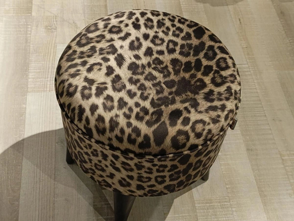 MERCAN MOBİLYA Leopar Desenli Puf Bench  43 cm