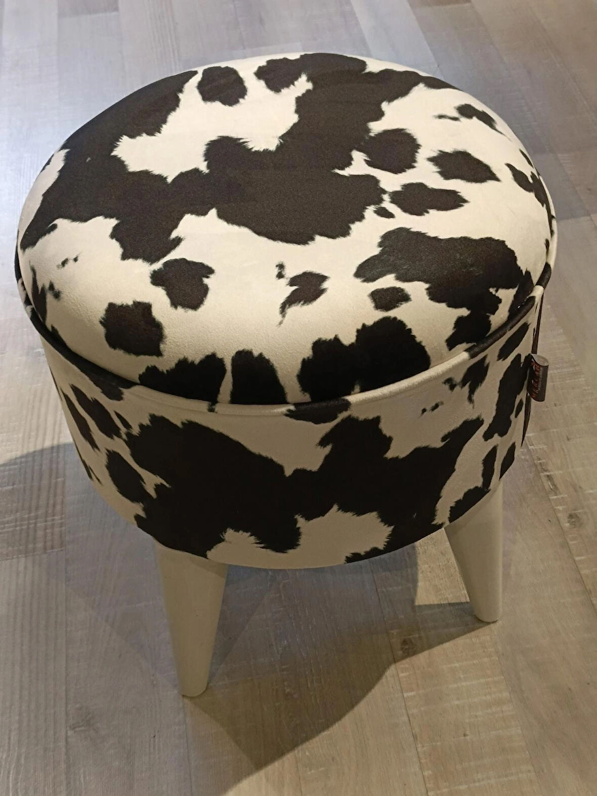 MERCAN MOBİLYA Leopar Desenli Puf Bench 43 cm