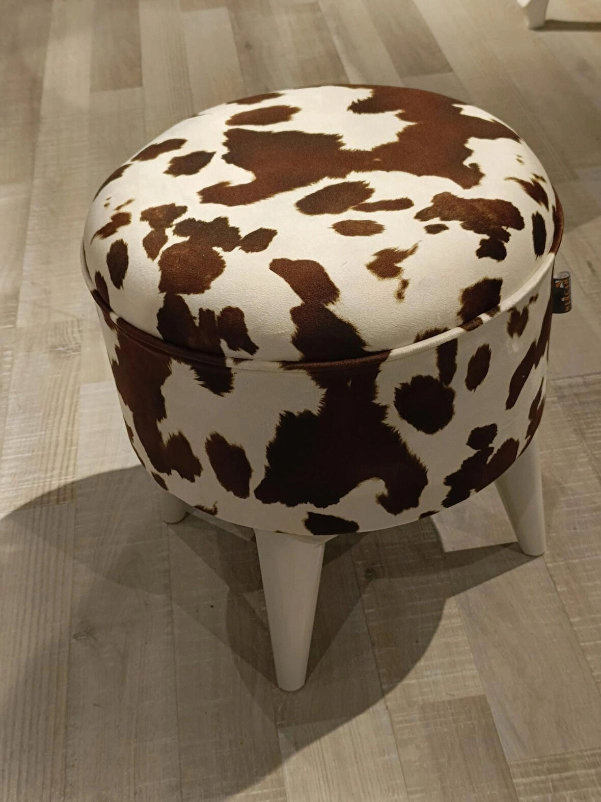 MERCAN MOBİLYA Leopar Desenli Puf Bench 43 cm