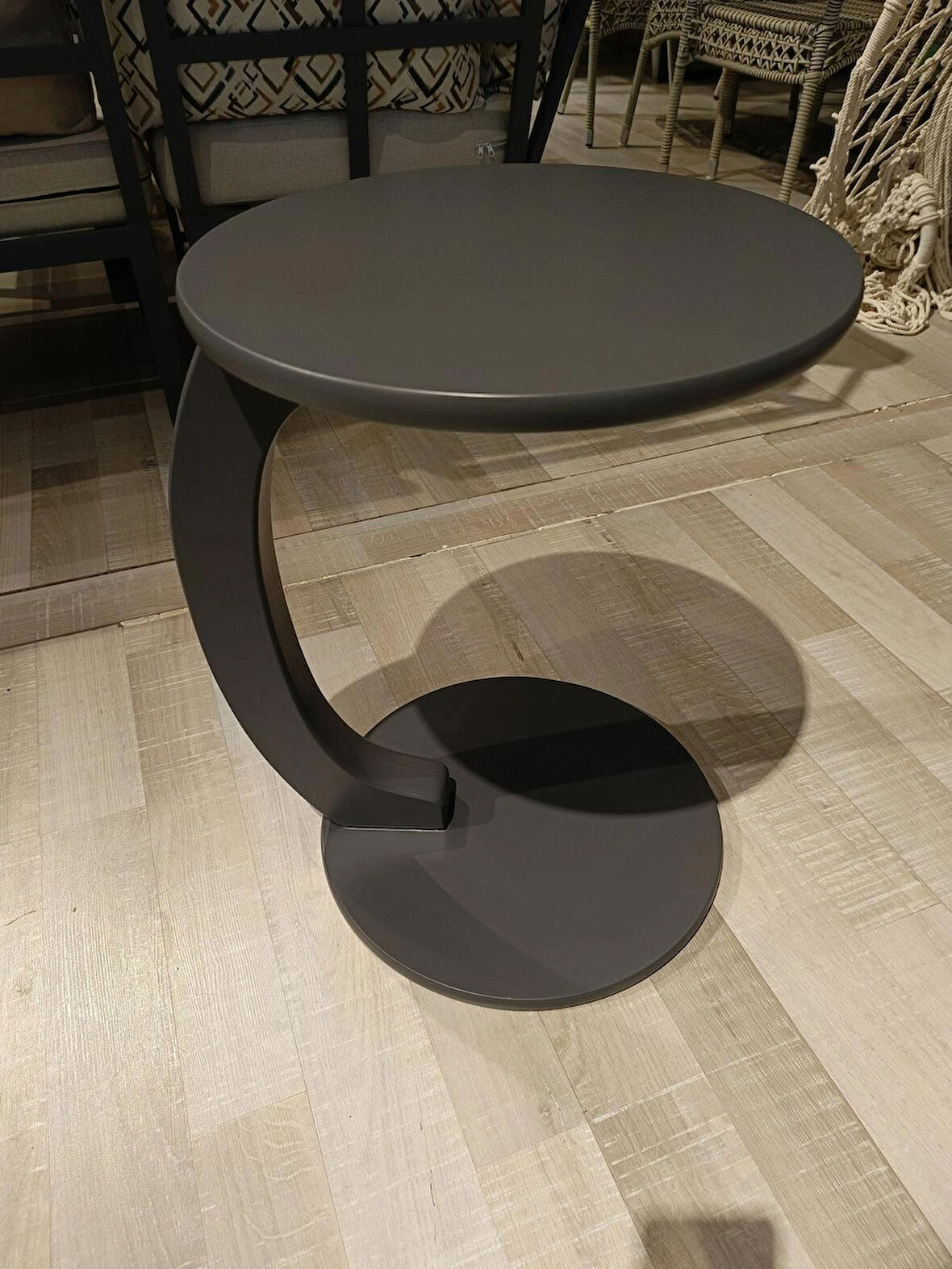 MERCAN MOBİLYA Tekerlekli Yan C Sehpa Antrasit  