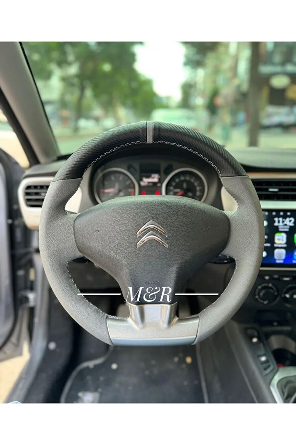 Citroen C Elysee Orijinal Kaplama Araca Özel Deri Direksiyon Kılıfı