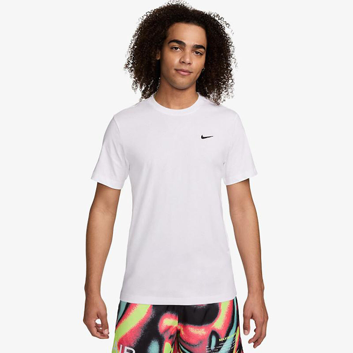 swoosh nakışlı pamuklu erkek t-shirt 