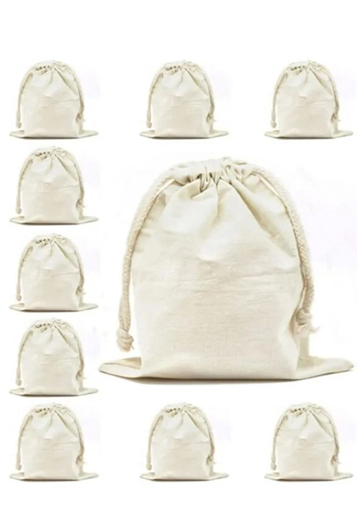 10 Adet 30x40 Hambez Büzgülü Kese Bakliyat Kesesi Kına Düğün Organizer Kese