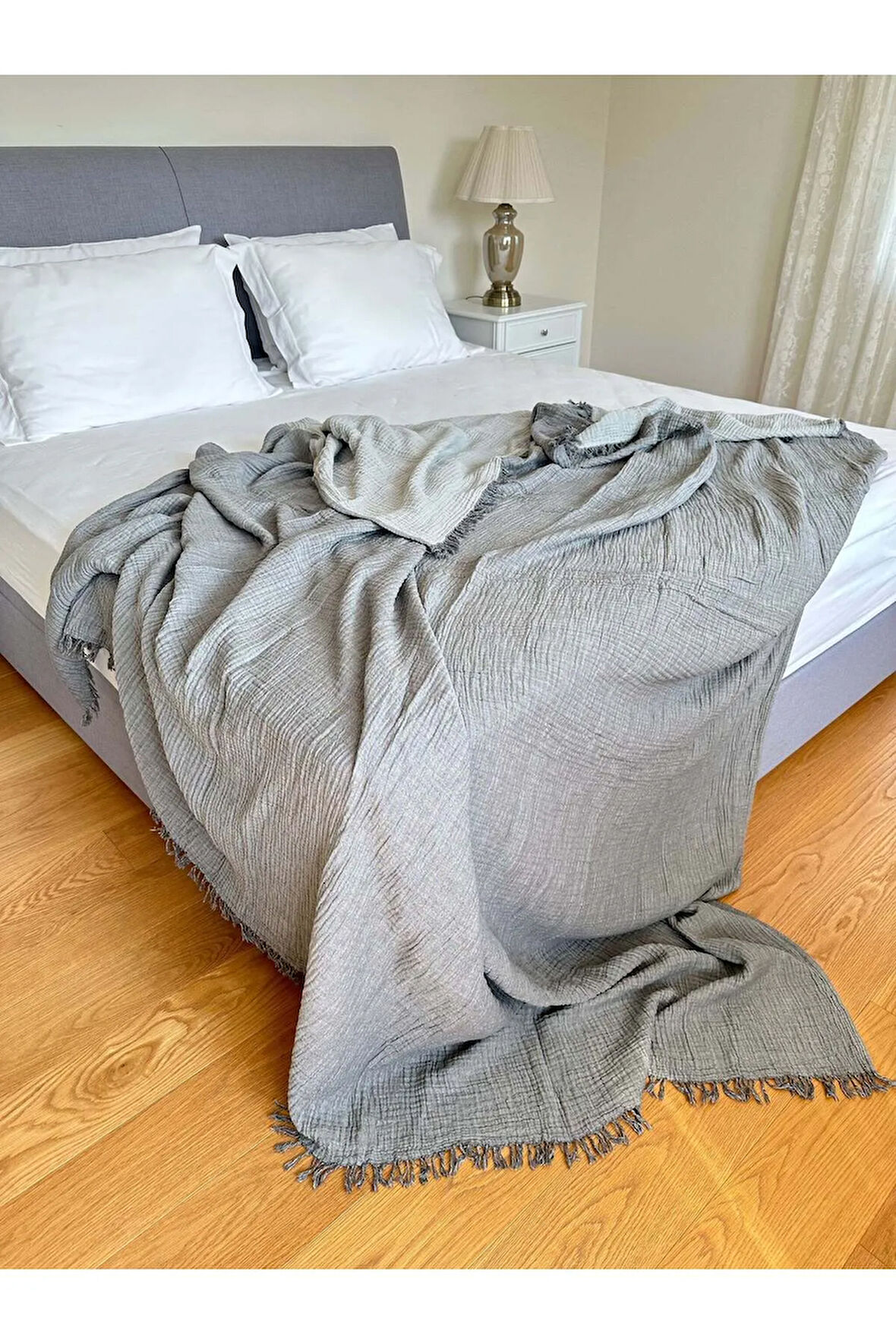 Tek Kişilik 4 Katlı Müslin Pike | Rahat Uyku Için" %100 Pamuk (170*240 CM)