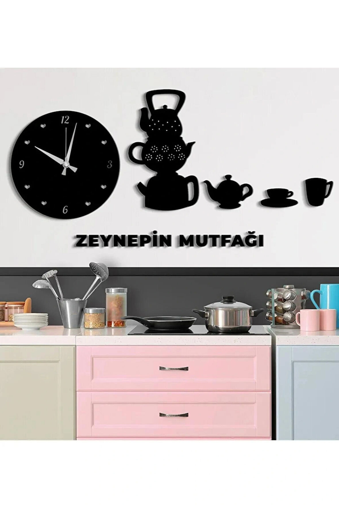 Kişiye Özel Mutfak Dekoratif Duvar Saat+isim bildirin