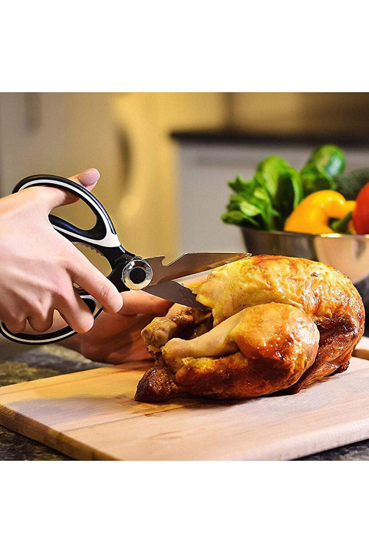 paslanmaz çelik mutfak makası tavuk makası meşrubat açıcılı fonksiypel makas