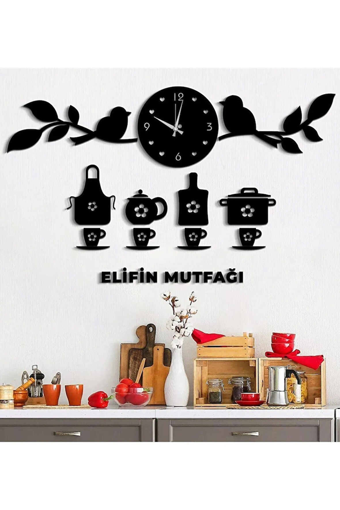 Modern Mutfak Kuş dekoratif Duvar Saat-isim bildirin