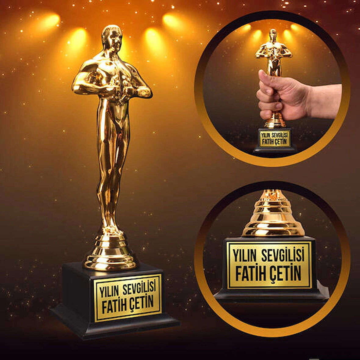 Mobgift Kişiye Özel Isim Baskılı Yılın En Iyi Öğretmeni Oscar Ödülü Oscar Heykel